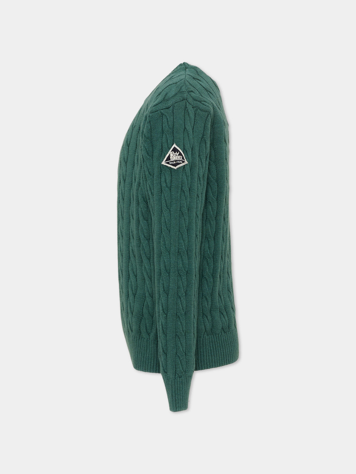 Maglione verde per bambino a trecce,Roy Roger's Kids,R F105 00 4743