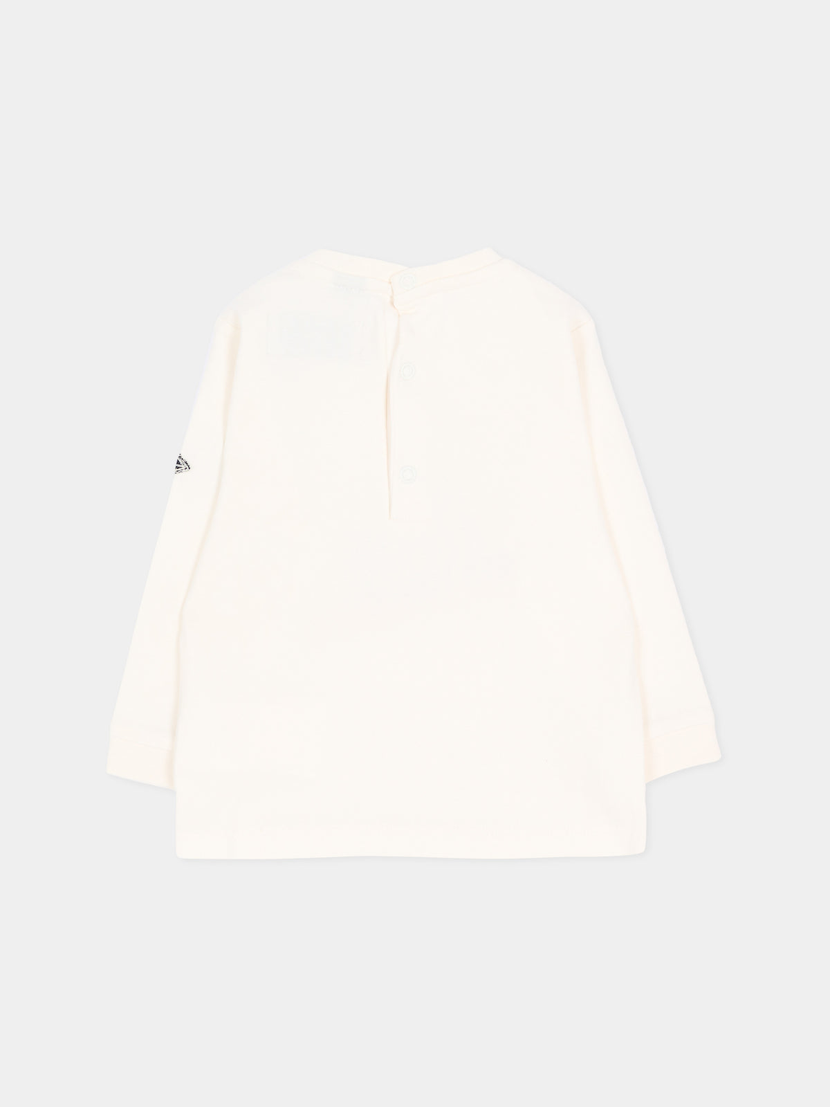 T-shirt a manica lunga avorio con stampa per neonati,Roy Roger's Kids,R F187 00 0112