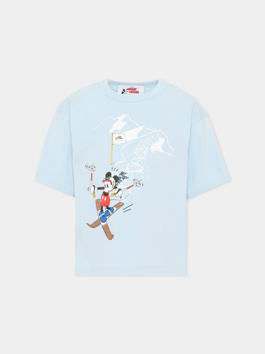 T-shirt celeste per bambino con Mickey Mouse,Marc Jacobs,W61062 794