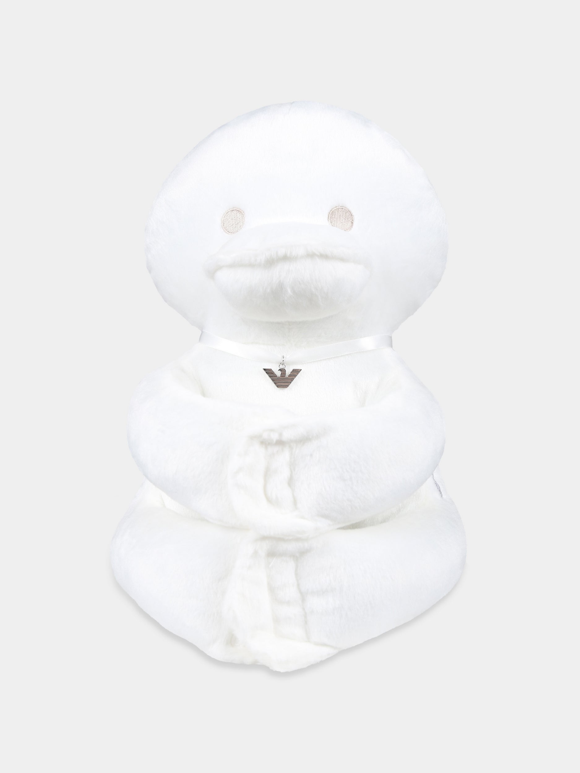 Set coperta bianco per neonato con logo,Emporio Armani,UKX02 1N 1C