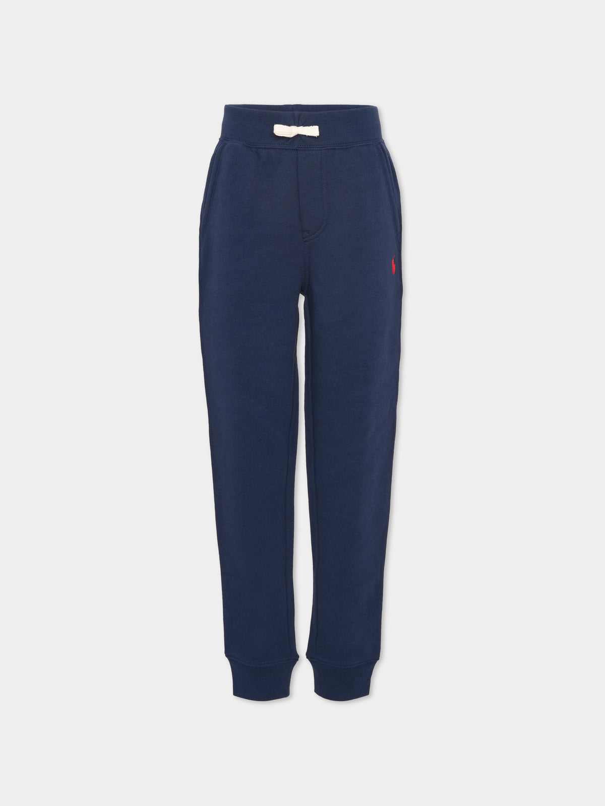 Pantalone blu per bambino con cavallino rosso,Ralph Lauren Kids,720897003