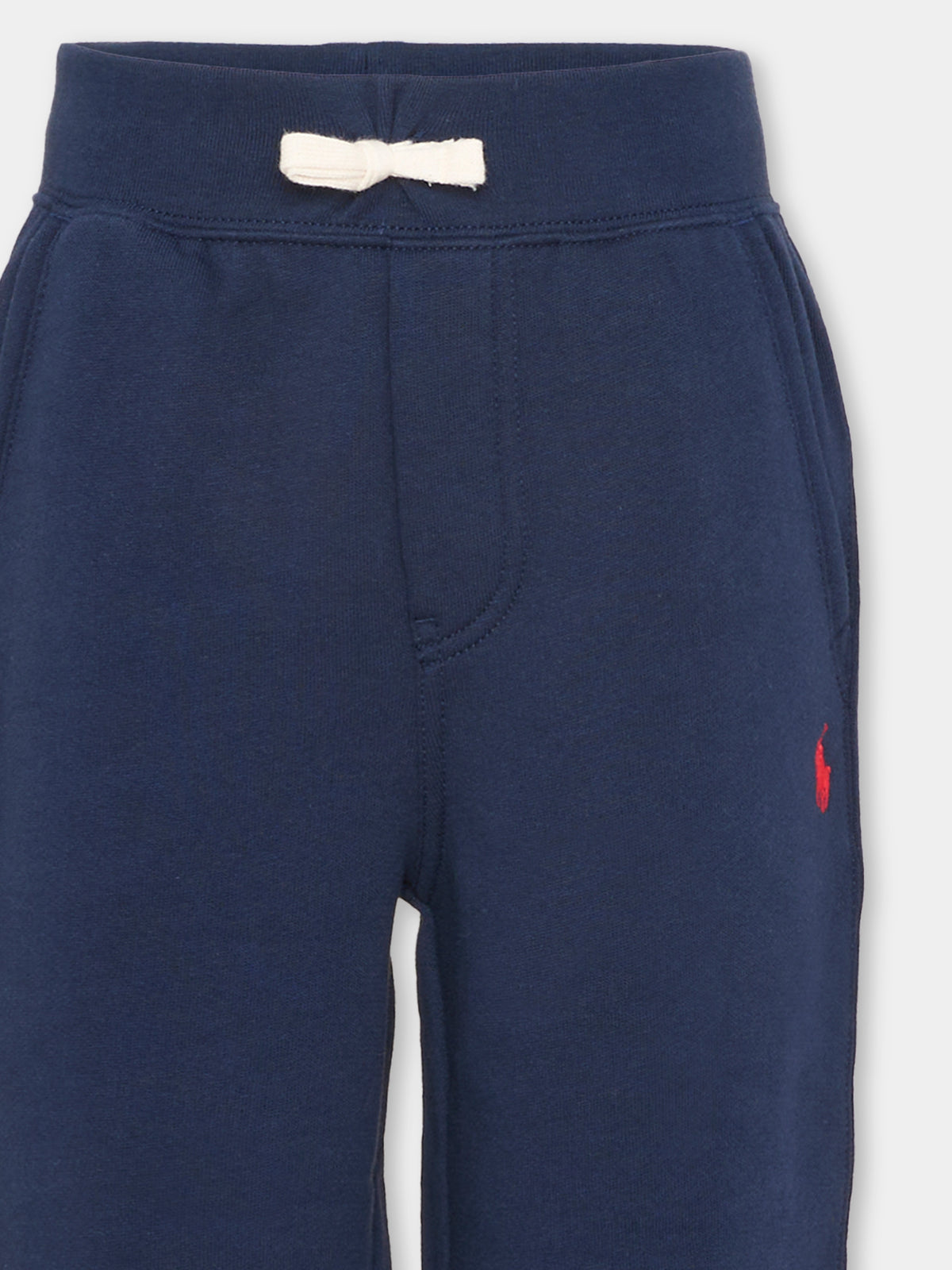 Pantalone blu per bambino con cavallino rosso,Ralph Lauren Kids,720897003