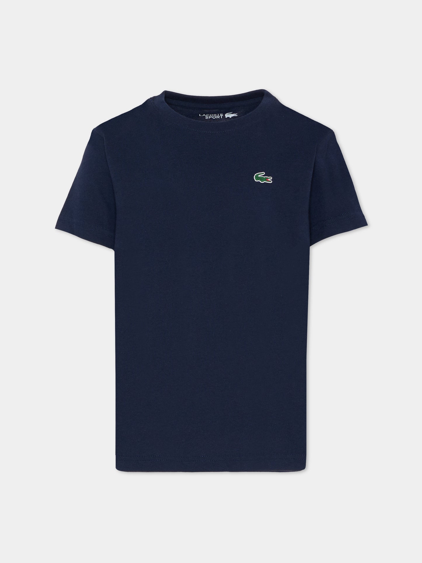 T-shirt blu per bambino con coccodrillo,Lacoste,TJ8811 00 166