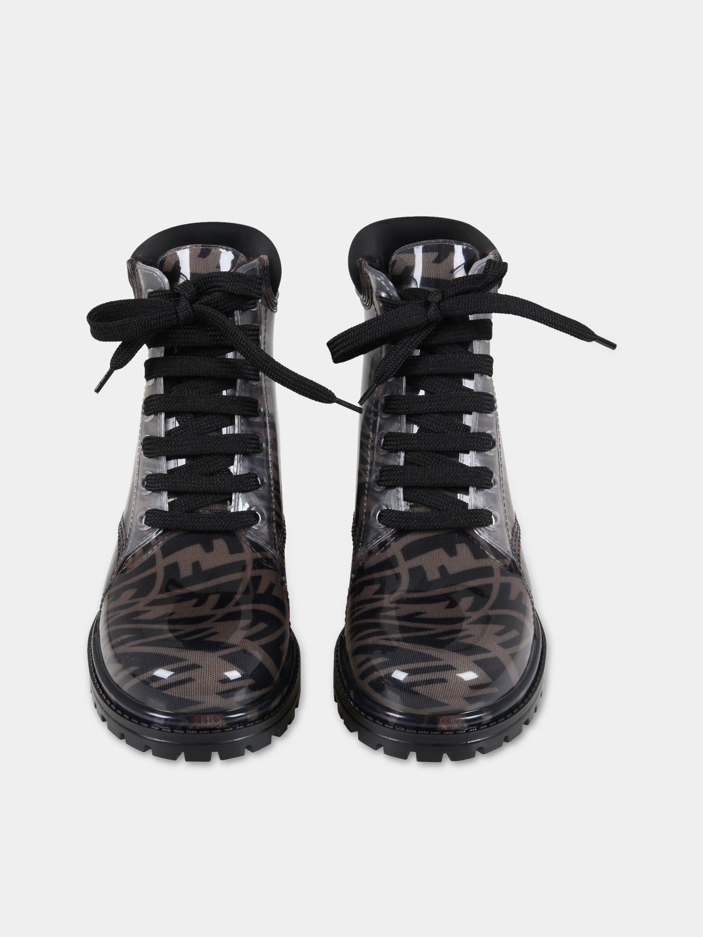 Anfibi marroni per bambini con logo vertigo,Fendi Kids,JMR375 AE88