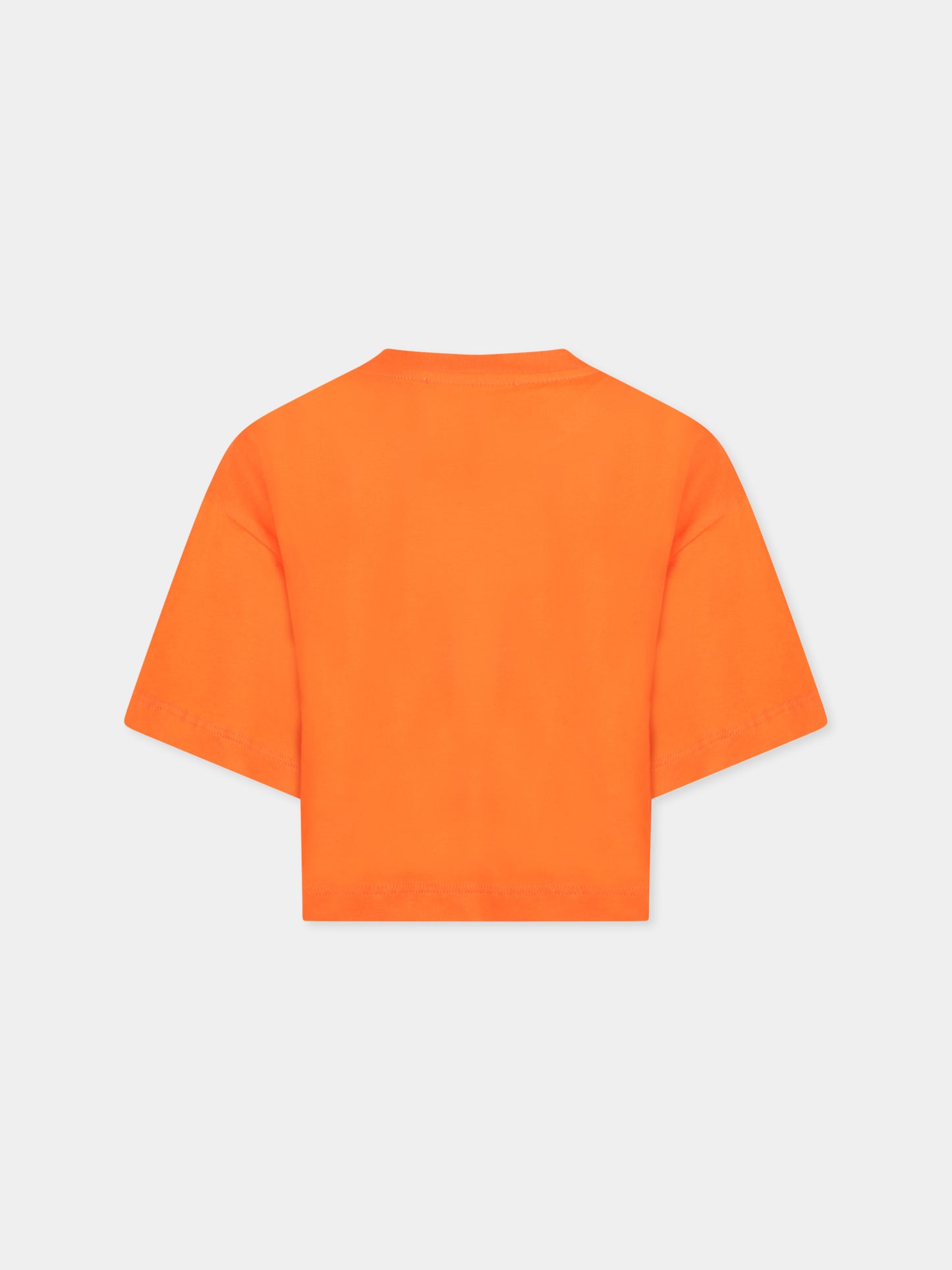T-shirt arancione per bambina con logo,Alberta Ferretti Junior,027437 030