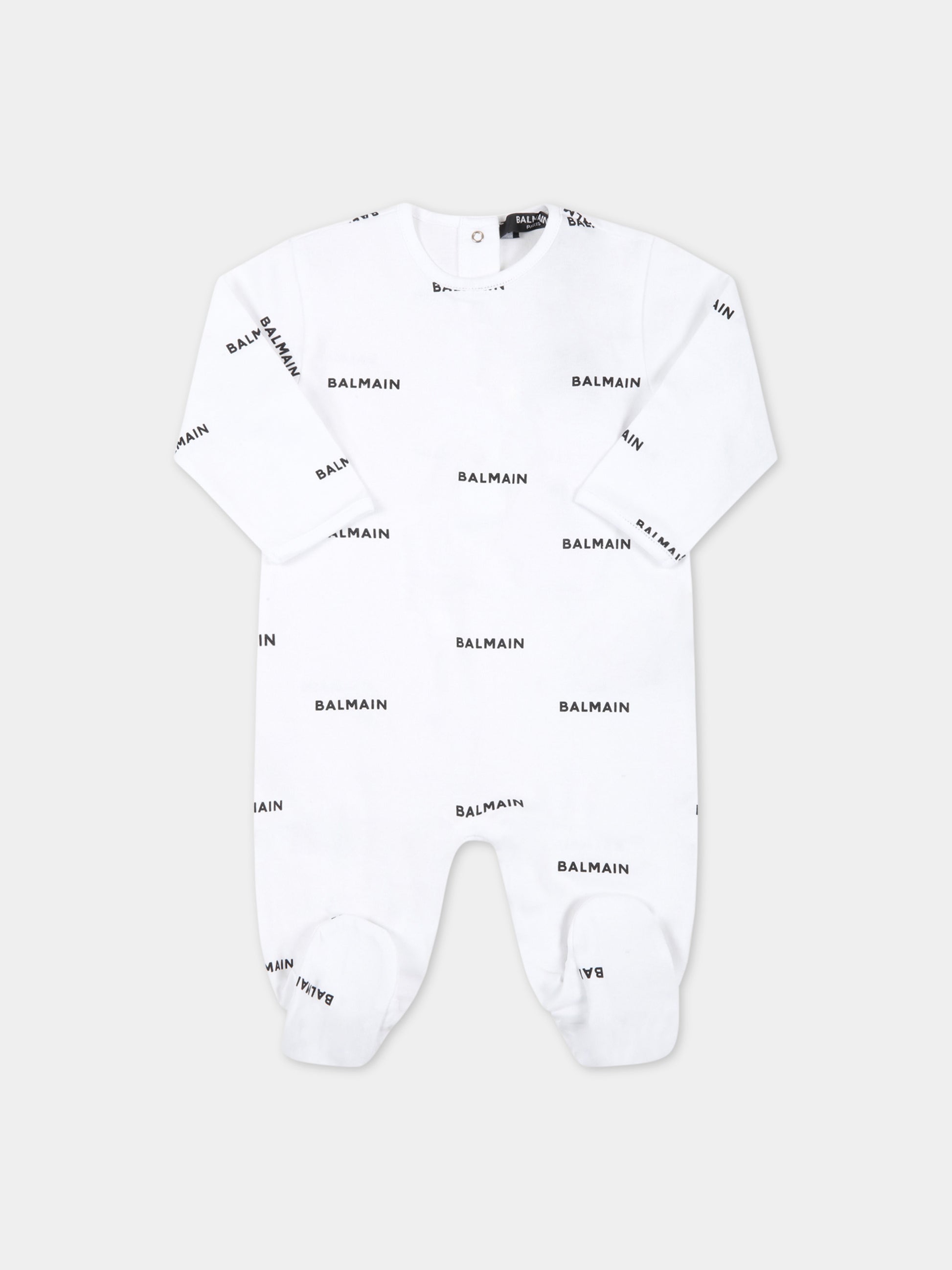 Set bianco per neonati con loghi,Balmain Kids,6Q8A90 Z0199 100NE