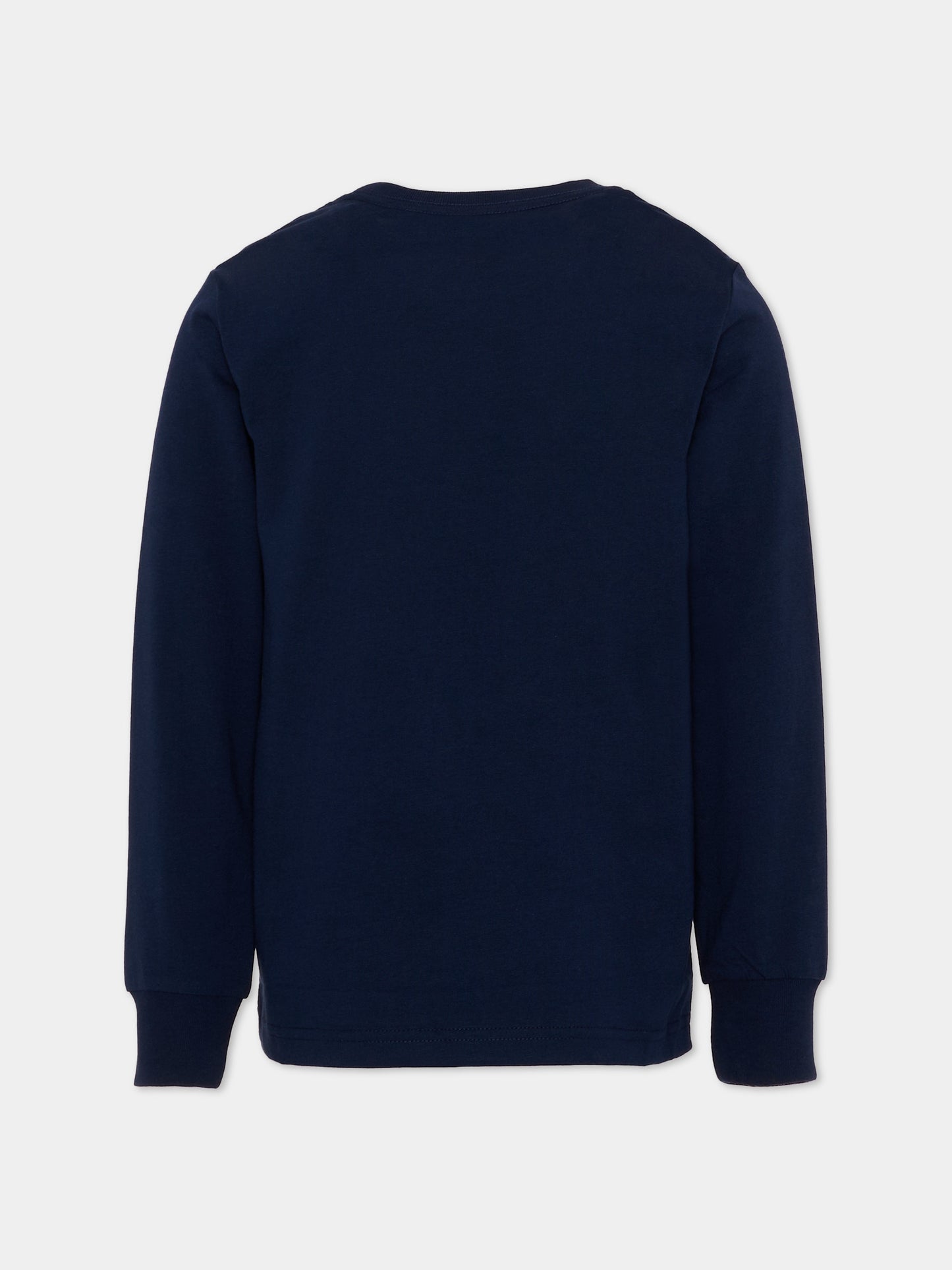 T-shirt bleu pour garçon avec poney rouge