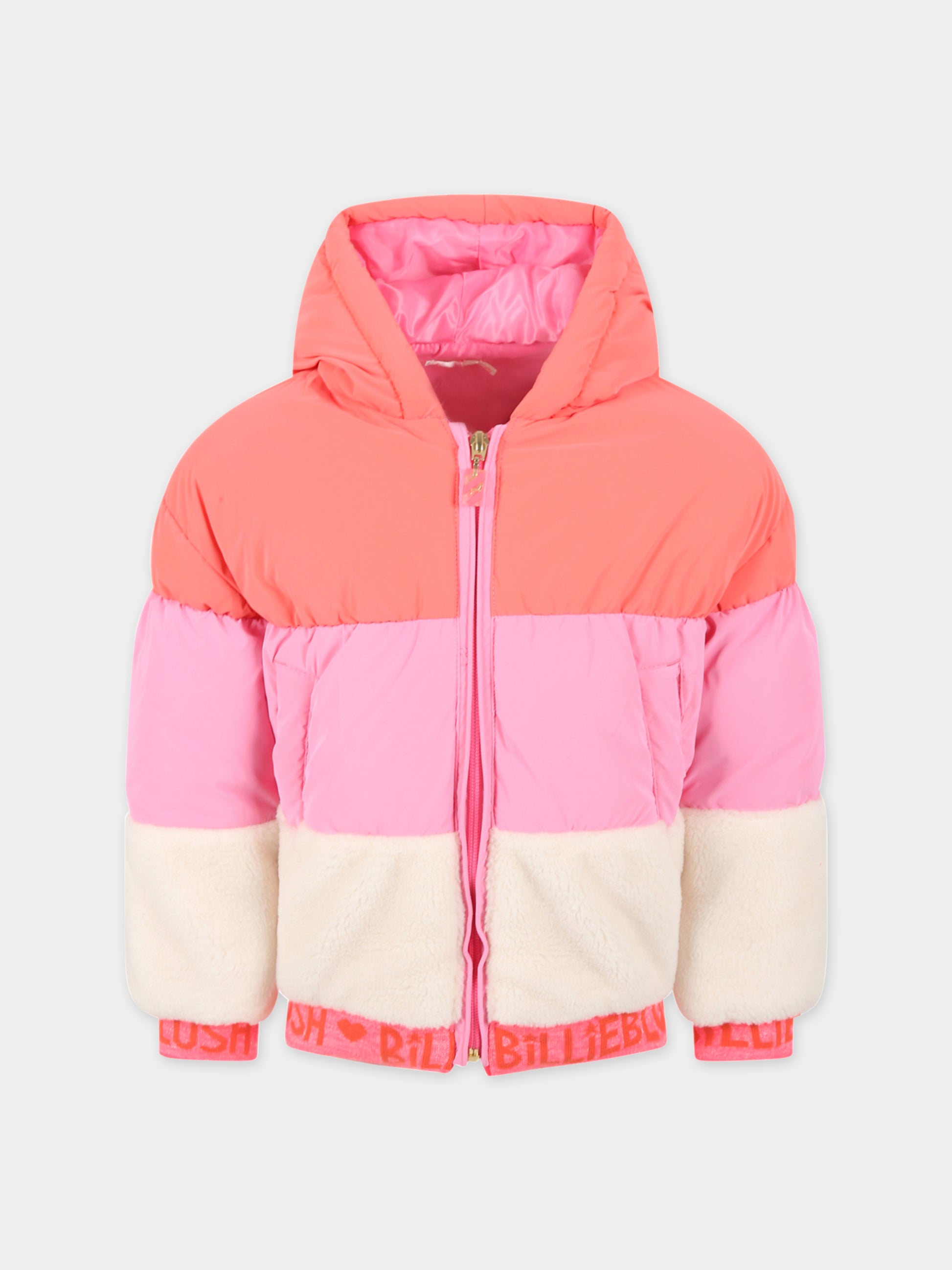 Piumino multicolor per bambina con logo,Billieblush,U16336 Z40