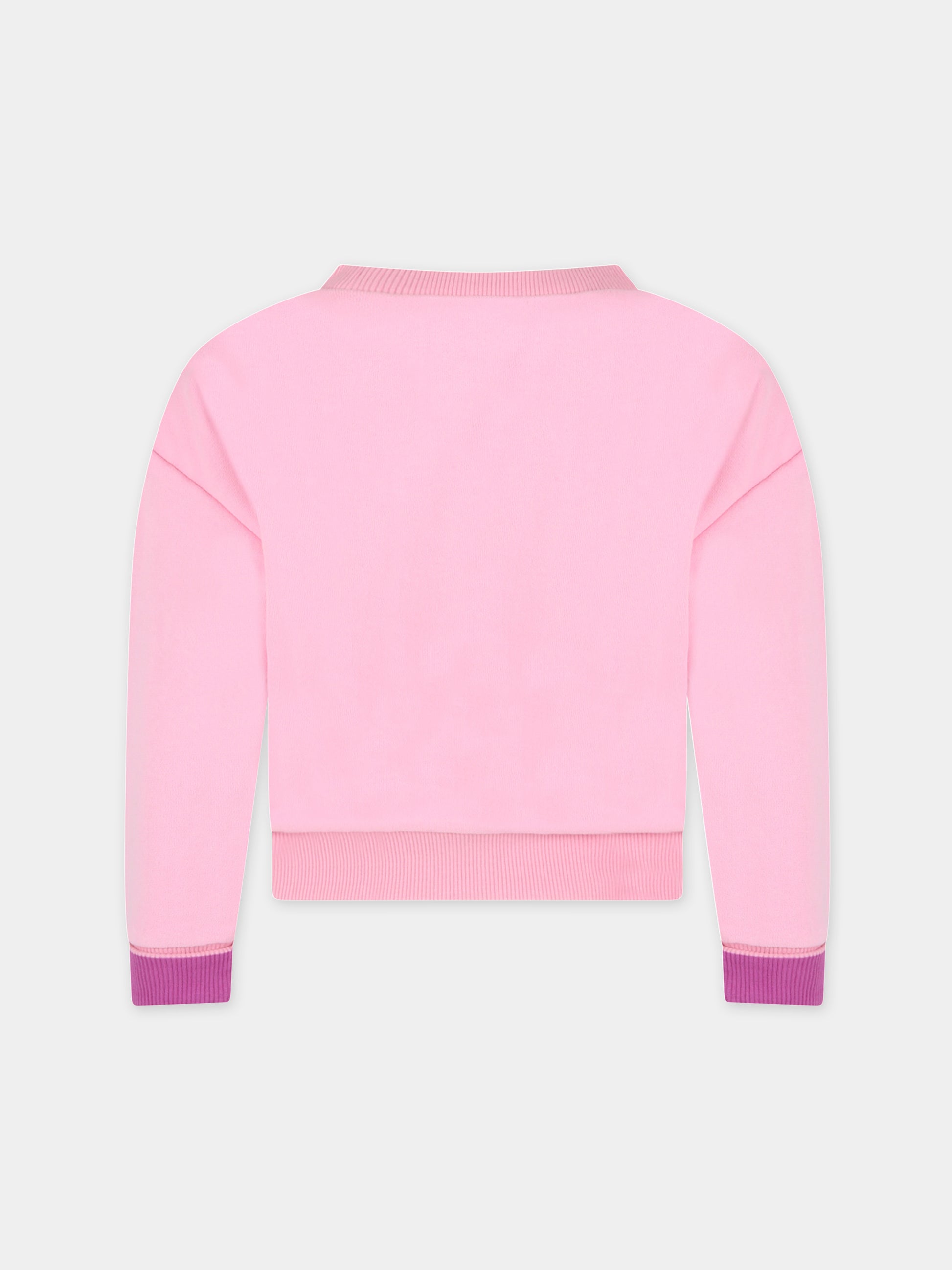 Felpa rosa per bambina con patch removibili,Little Marc Jacobs,W15635 465