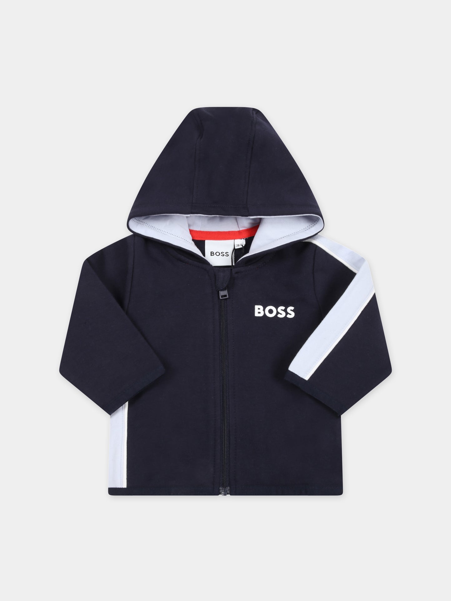 Tuta blu per neonato con logo,Hugo Boss,J98369 849