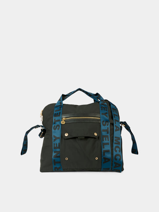 Borsa-mamma nera per neonati con logo,Stella Mccartney Kids,8R0558 Z0179 930