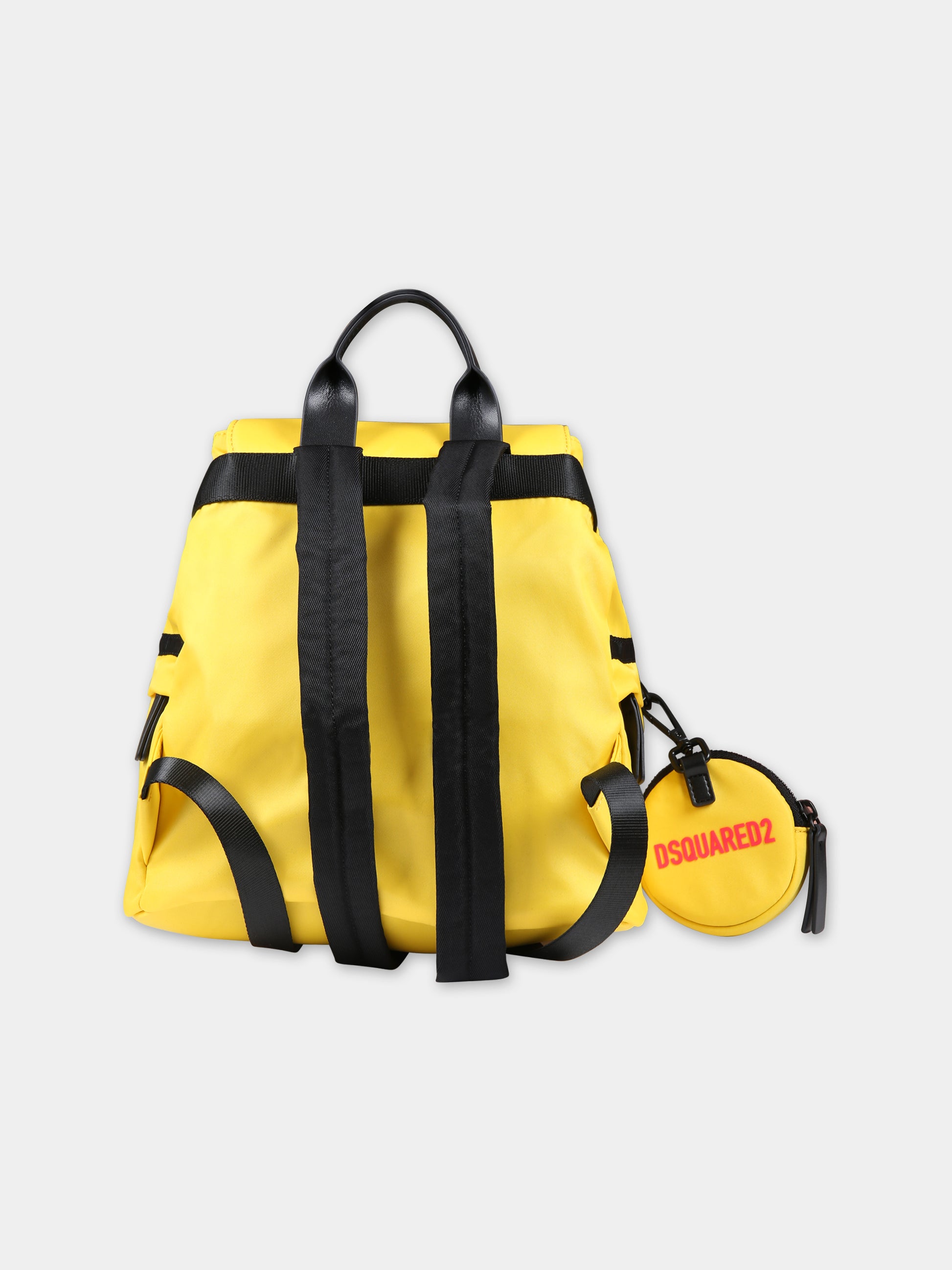 Zaino giallo per bambini con logo,Dsquared2,DQ1638 D0A3M DQ218