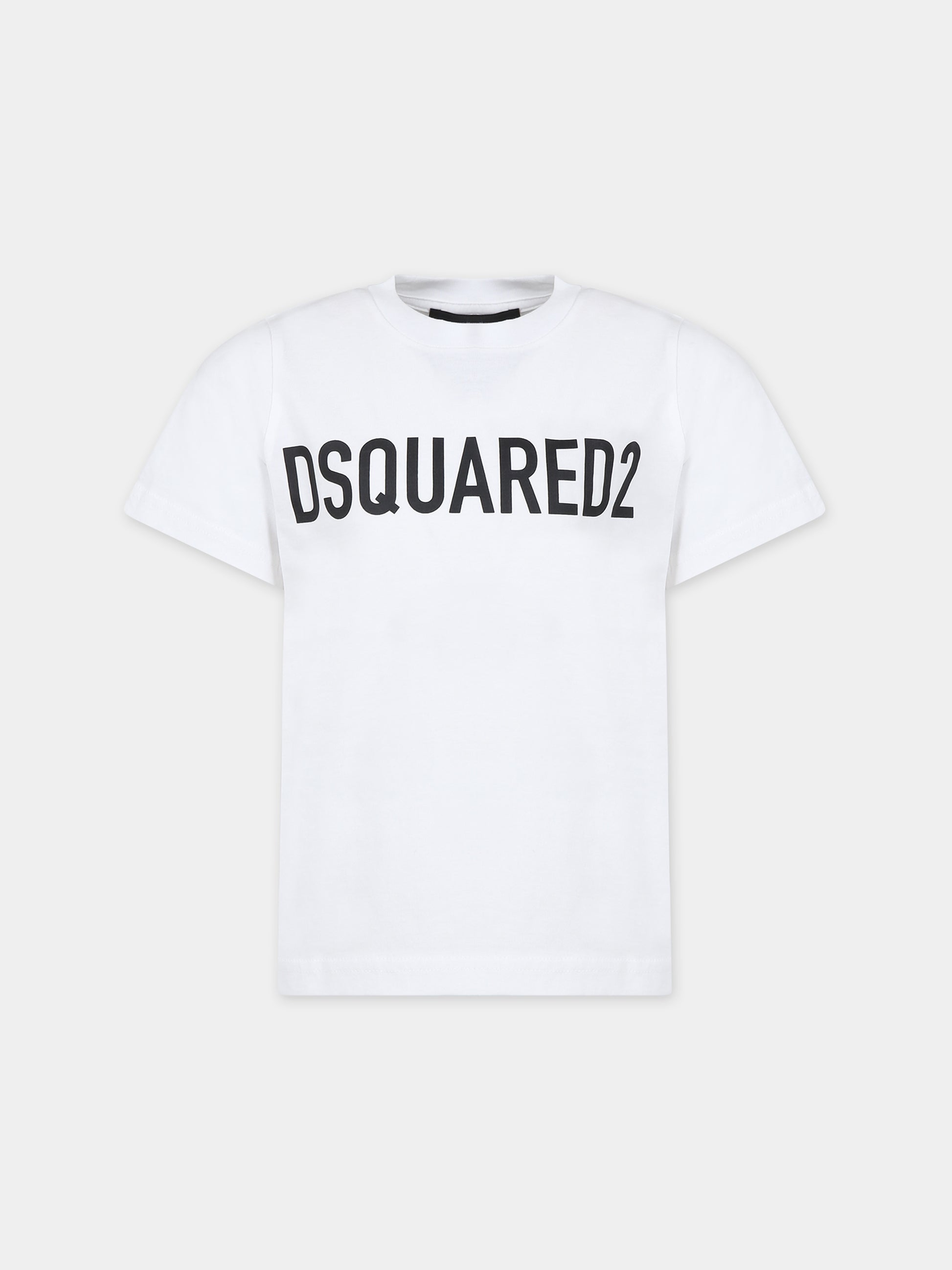 T-shirt bianca per bambino con logo,Dsquared2,DQ1770 D0A4C DQ100