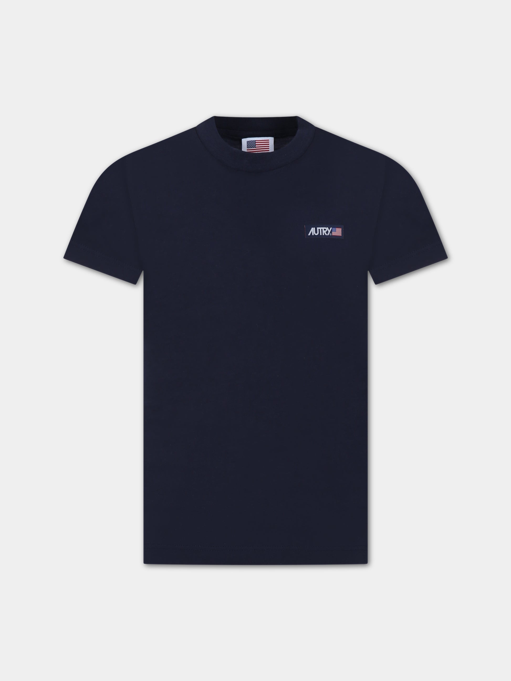 T-shirt blu per bambini con patch logo,Autry,KTAK 004B