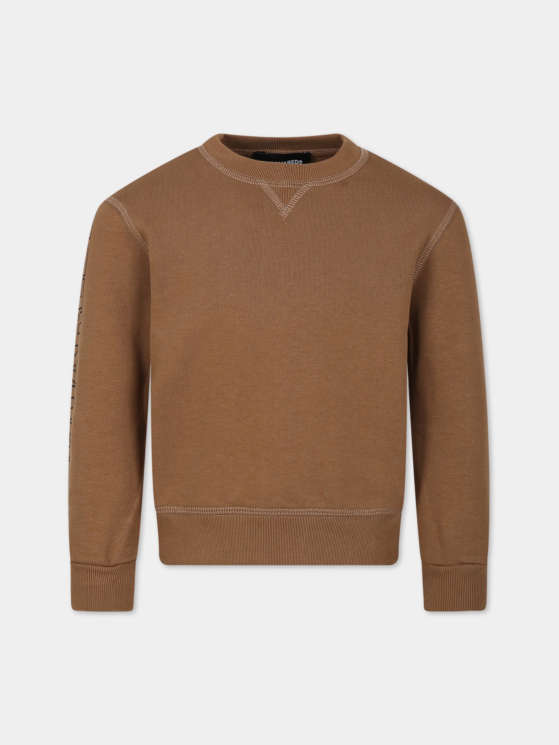 Felpa marrone per bambino con logo,Dsquared2,DQ1758 D003G D2S721U DQ769