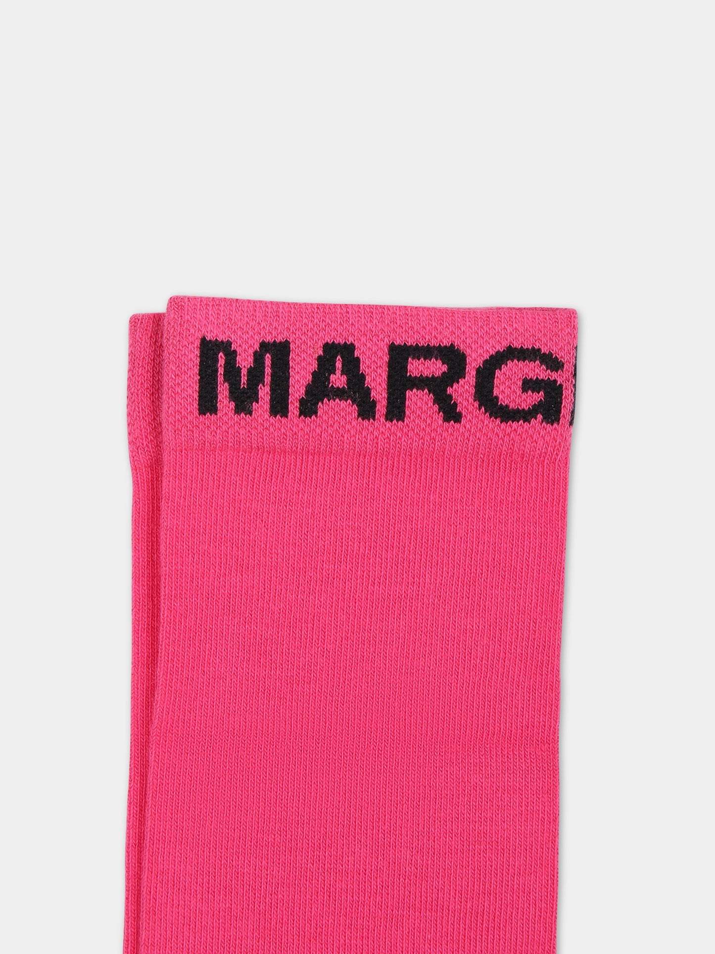 Calze fucsia per bambina con logo,Mm6 Maison Margiela,M60480 MM045 MM6Z8U M6306