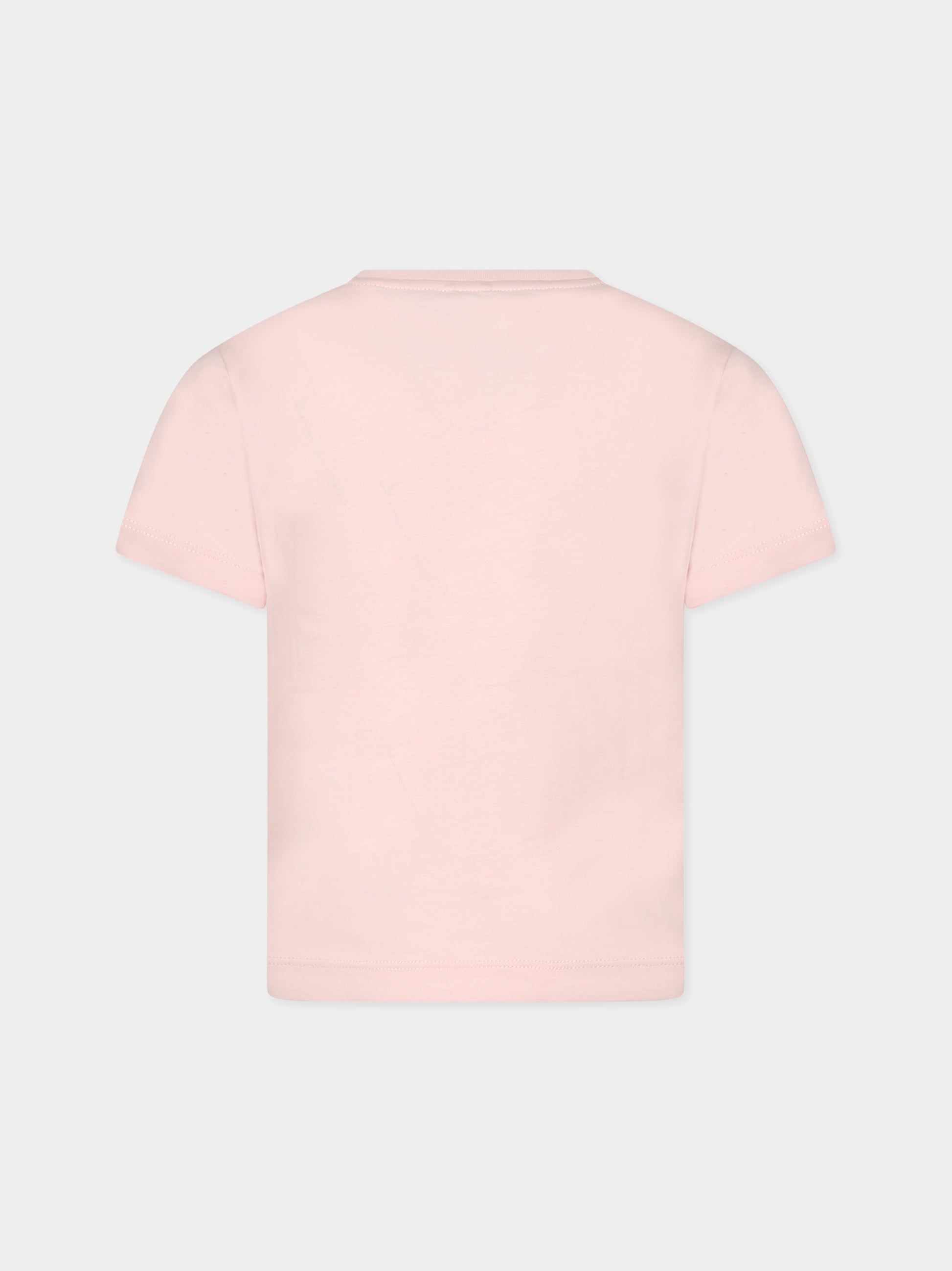 T-shirt rosa per bambina con logo,Stella Mccartney Kids,TT8D81 Z0434 505