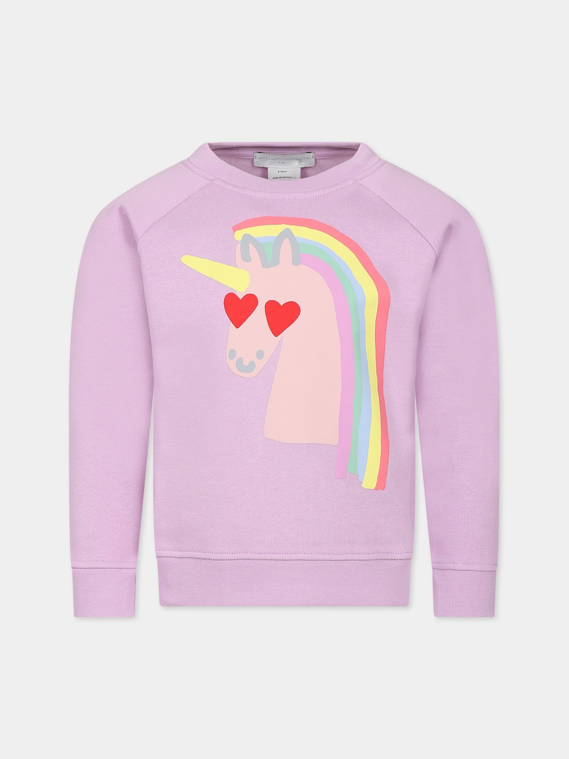 Felpa viola per bambina con unicorno,Stella Mccartney Kids,TT4B00 Z0453 516