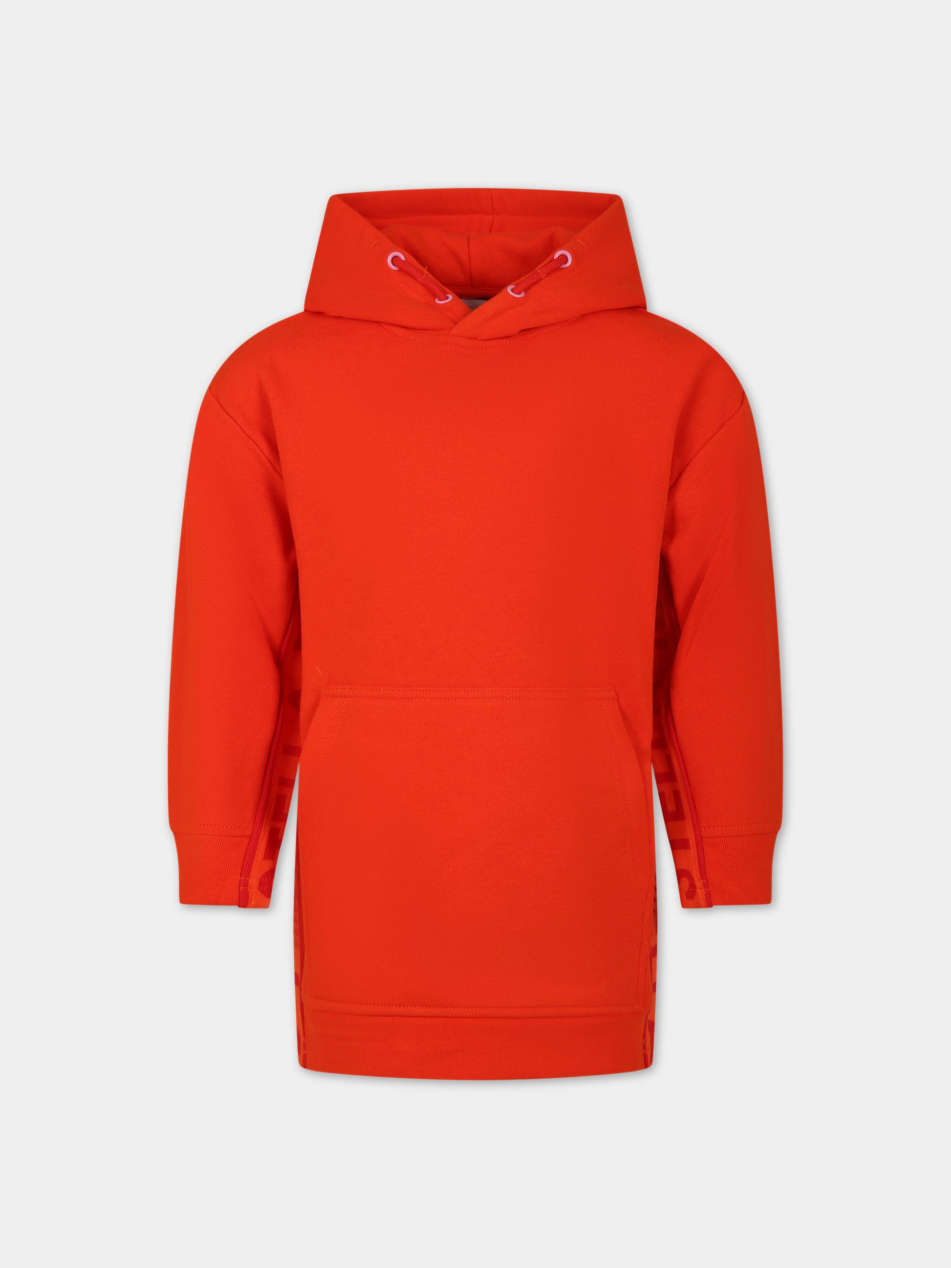 Felpa arancione per bambina con cappuccio,Stella Mccartney Kids,TT1E00 Z0409 426