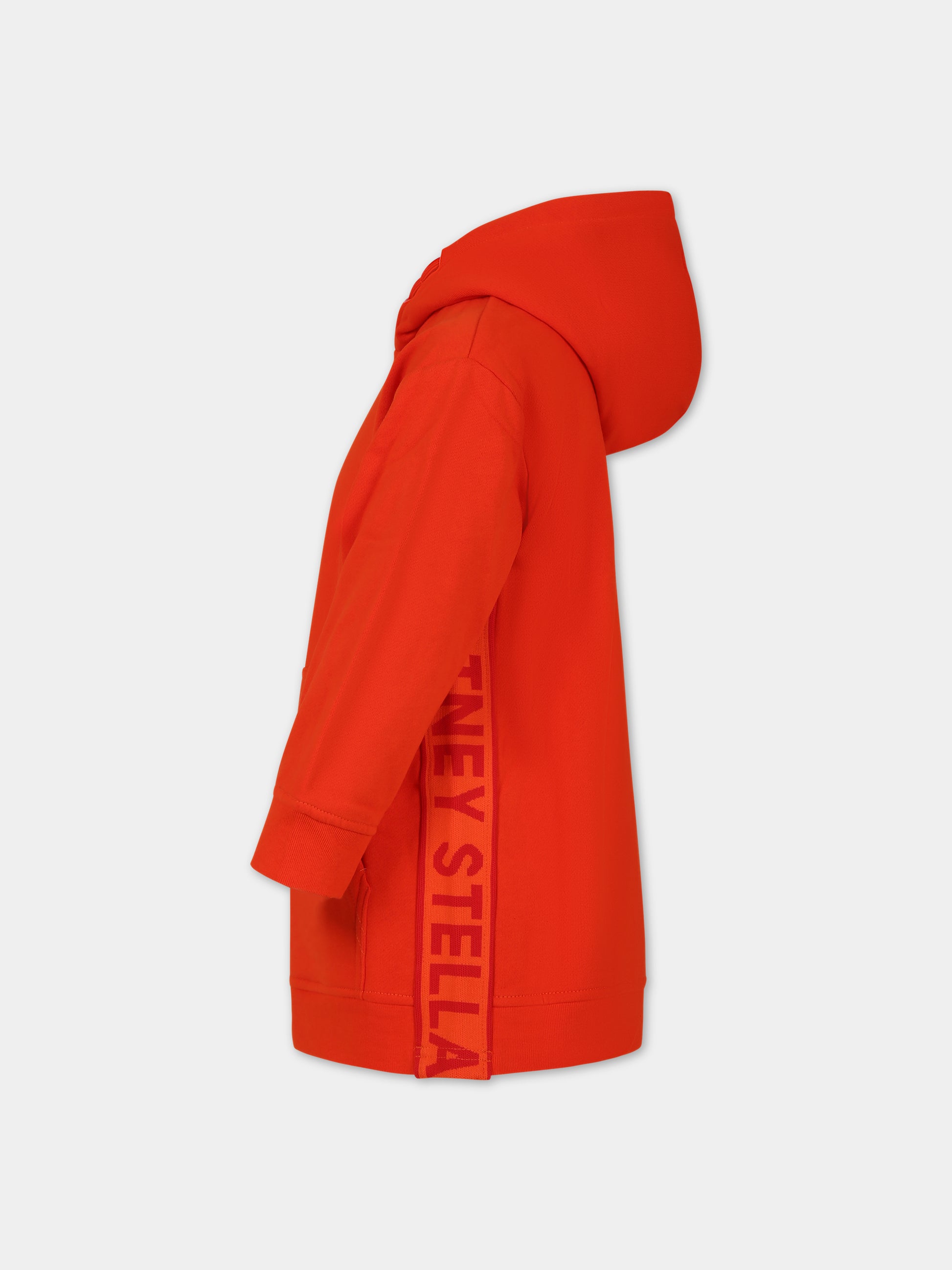 Felpa arancione per bambina con cappuccio,Stella Mccartney Kids,TT1E00 Z0409 426