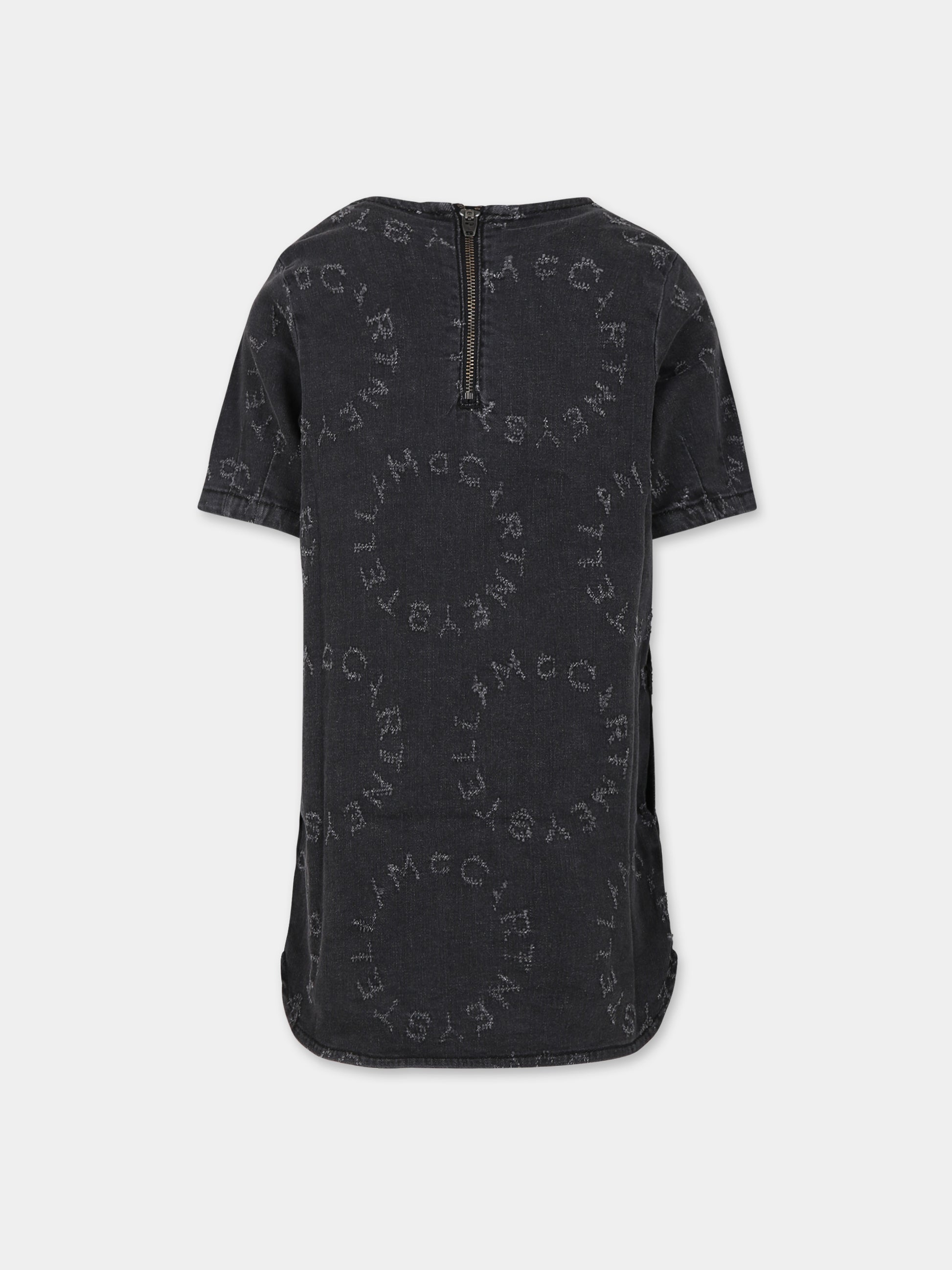 Vestito denim casual nero per bambina con logo,Stella Mccartney Kids,TT1D11 Z0153 930