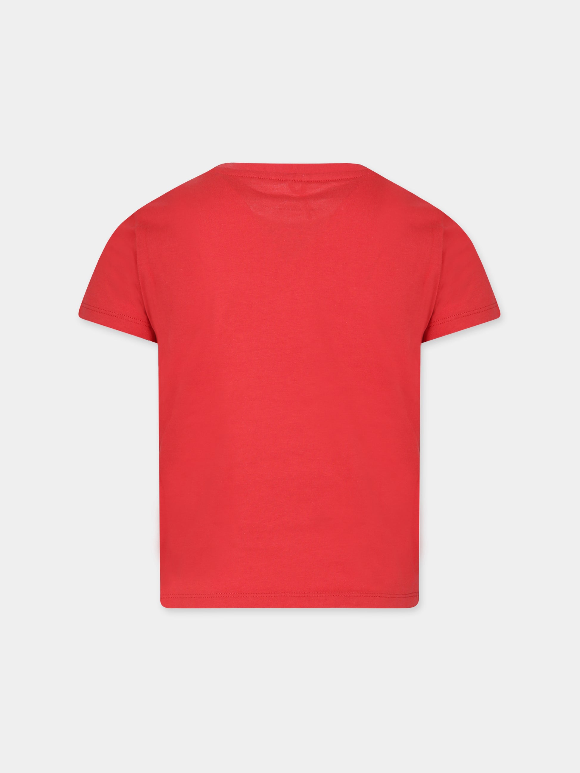 T-shirt rossa per bambina con cuore,Stella Mccartney Kids,TT8D21 Z0434 412