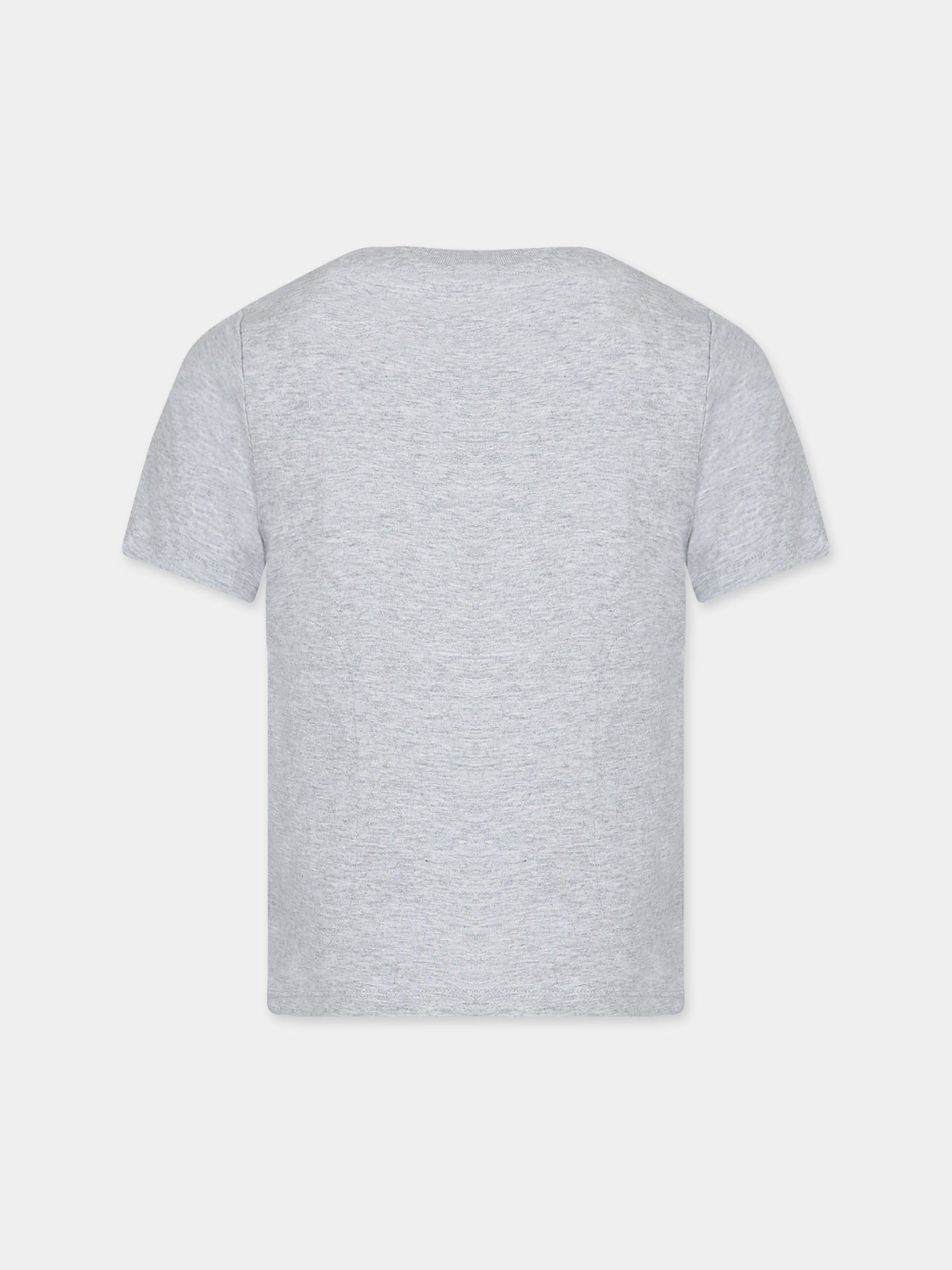 T-shirt grigia per bambino con stampa orso,Stella Mccartney Kids,TT8Q01 Z0434 905