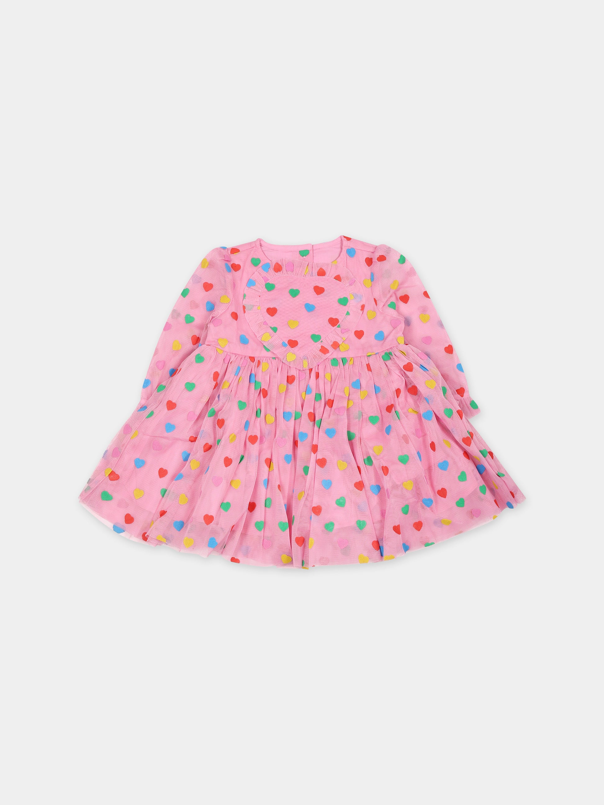 Vestito rosa per neonata con cuori,Stella Mccartney Kids,TT1061 Z1308 547MC