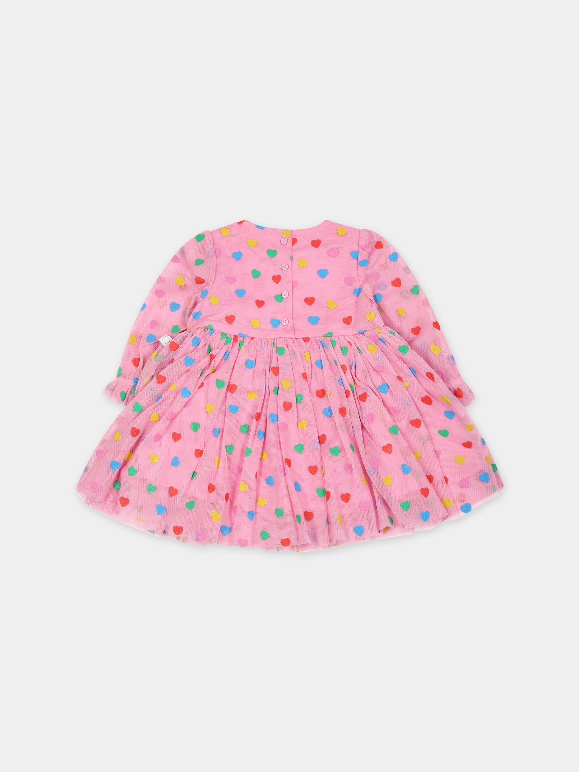 Vestito rosa per neonata con cuori,Stella Mccartney Kids,TT1061 Z1308 547MC