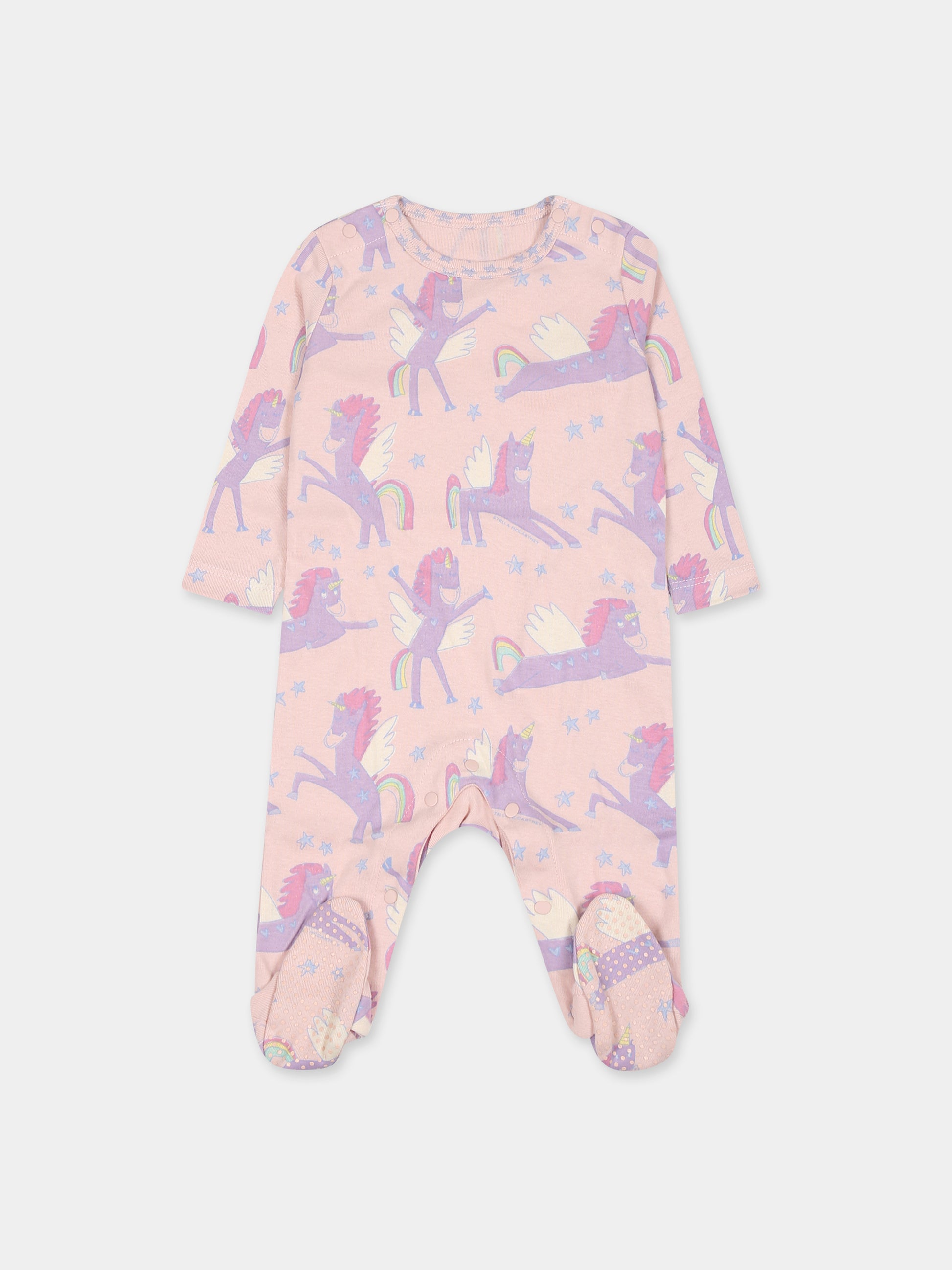 Set  rosa per neonata con stampa unicorni,Stella Mccartney Kids,TTB059 Z1467 505MC