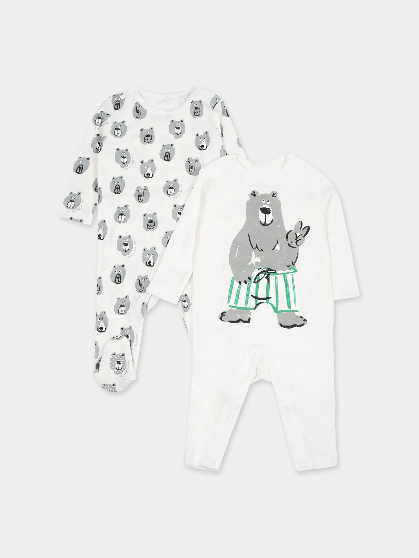 Set  bianco per neonato con orso,Stella Mccartney Kids,TTB509 Z1486 101MC