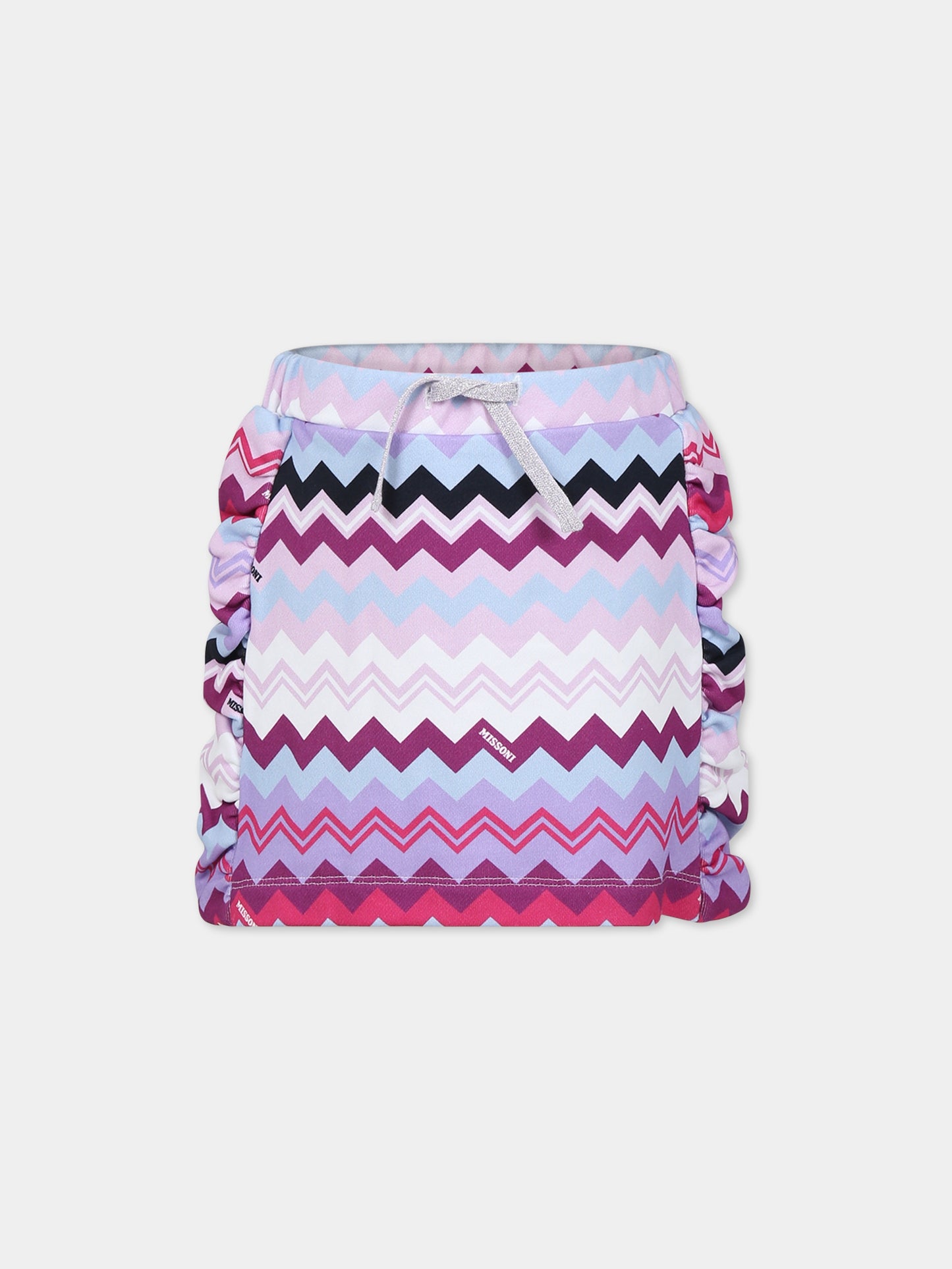 Gonna viola per bambina con logo,Missoni,MT7A10 F0121 579MC