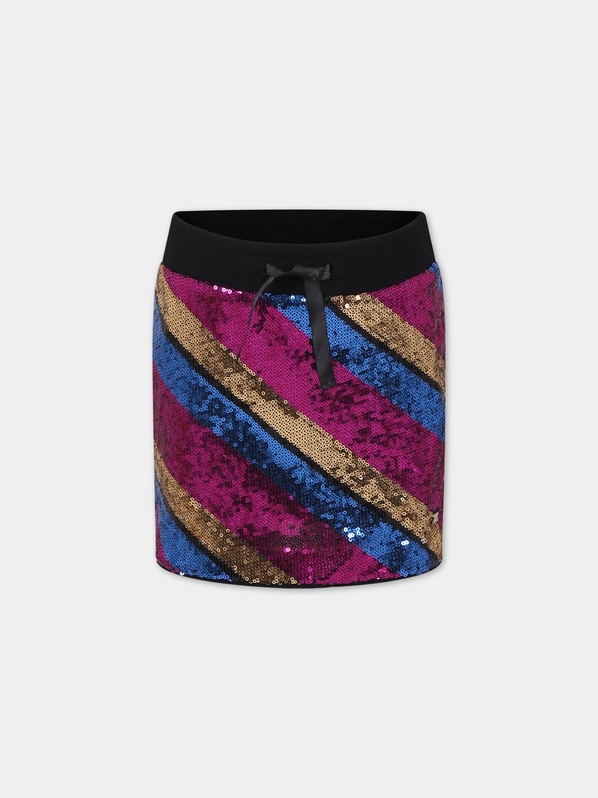 Gonna elegante multicolor per bambina con paillettes,Sonia Rykiel Paris,A13011 Z41