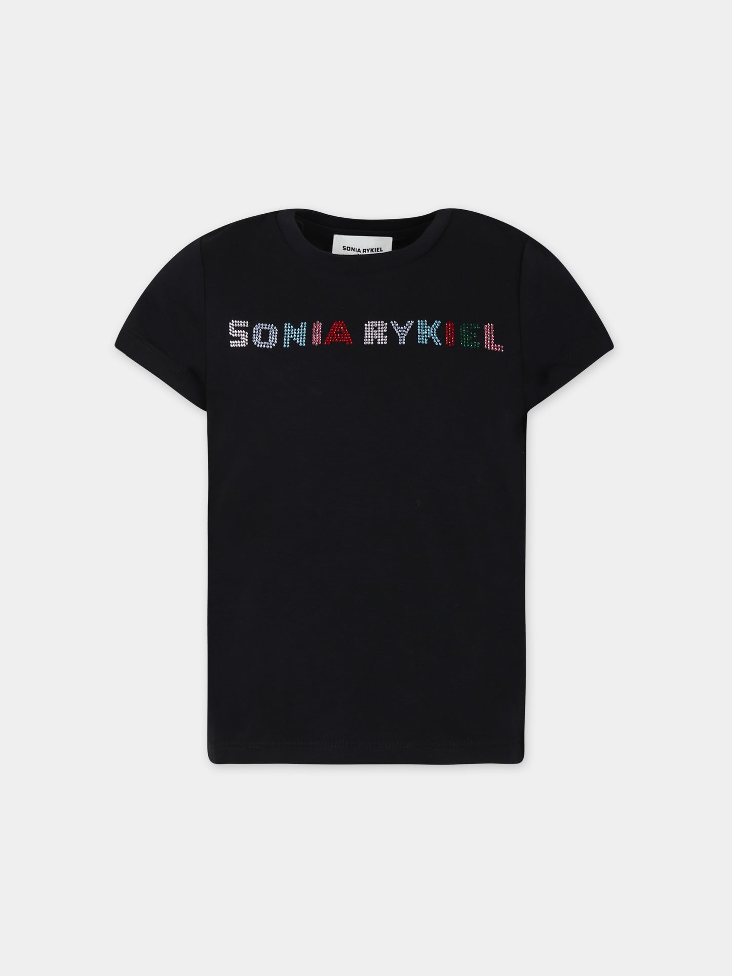 T-shirt nera per bambina,Sonia Rykiel Paris,A15029 09B