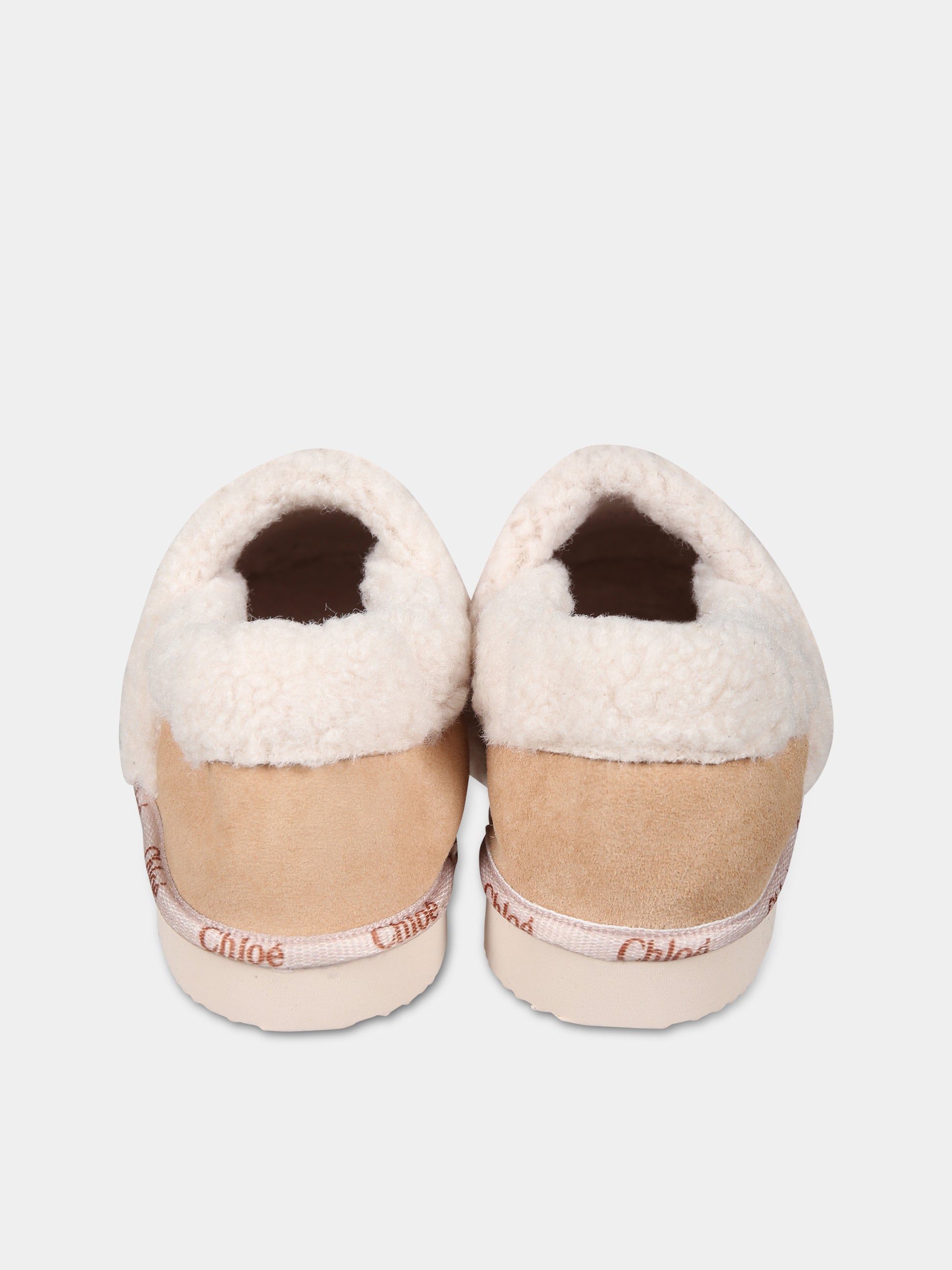 Pantofole beige per bambina,Chloé Kids,C19187 241