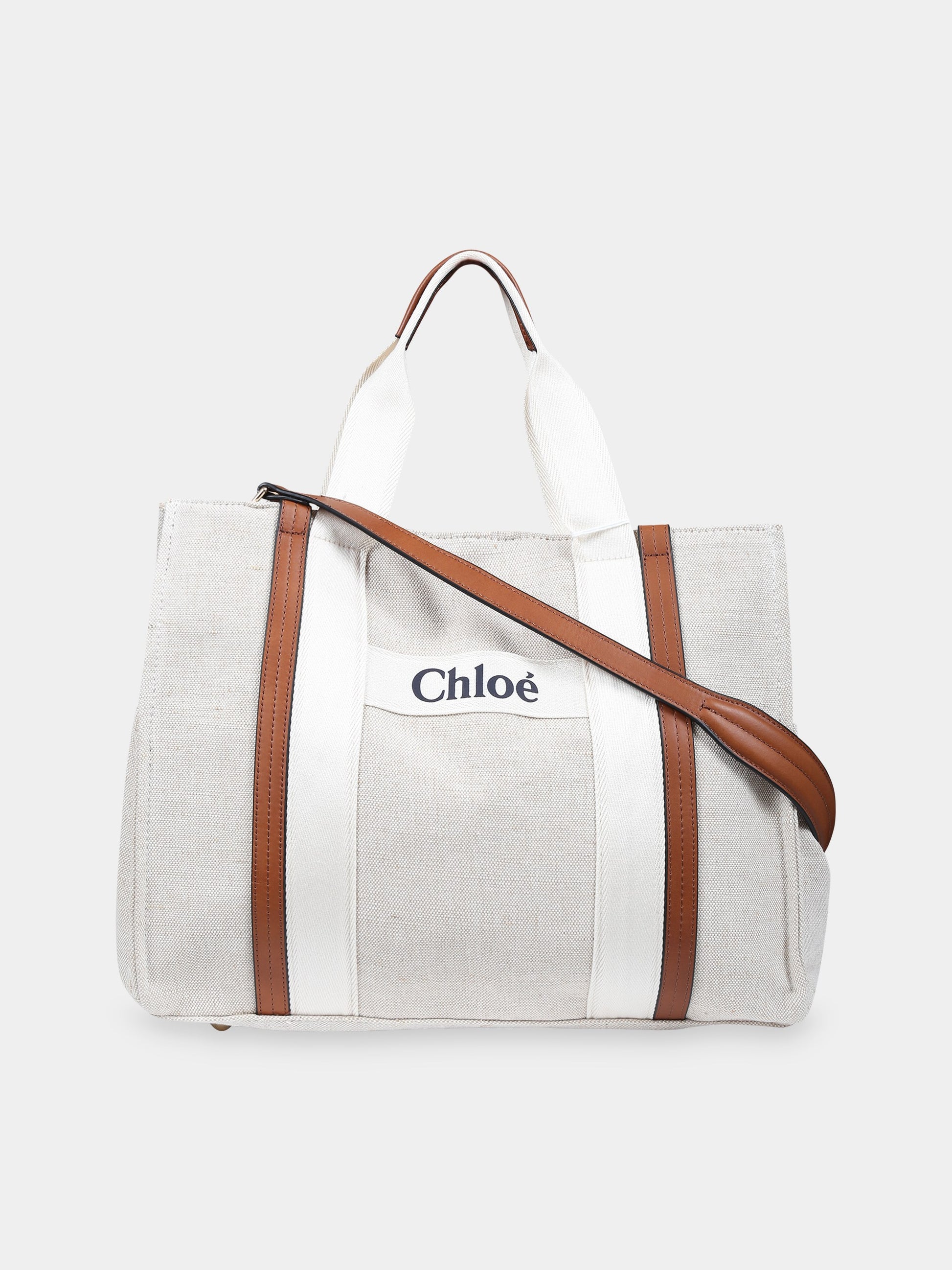 Borsa mamma beige per neonati con logo,Chloé Kids,C90406 Z40