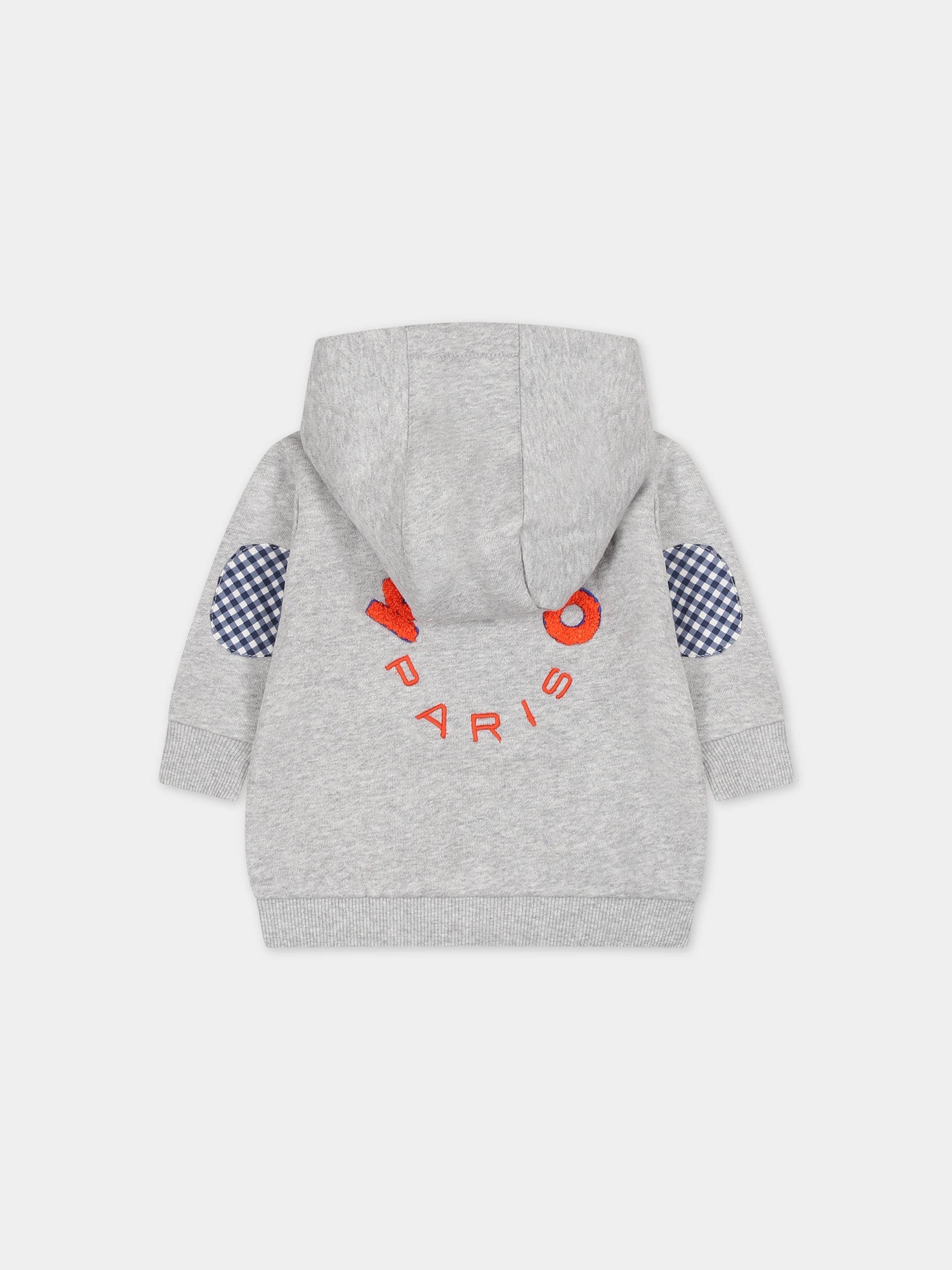 Felpa grigia per neonati con logo,Kenzo Kids,K05493 A41