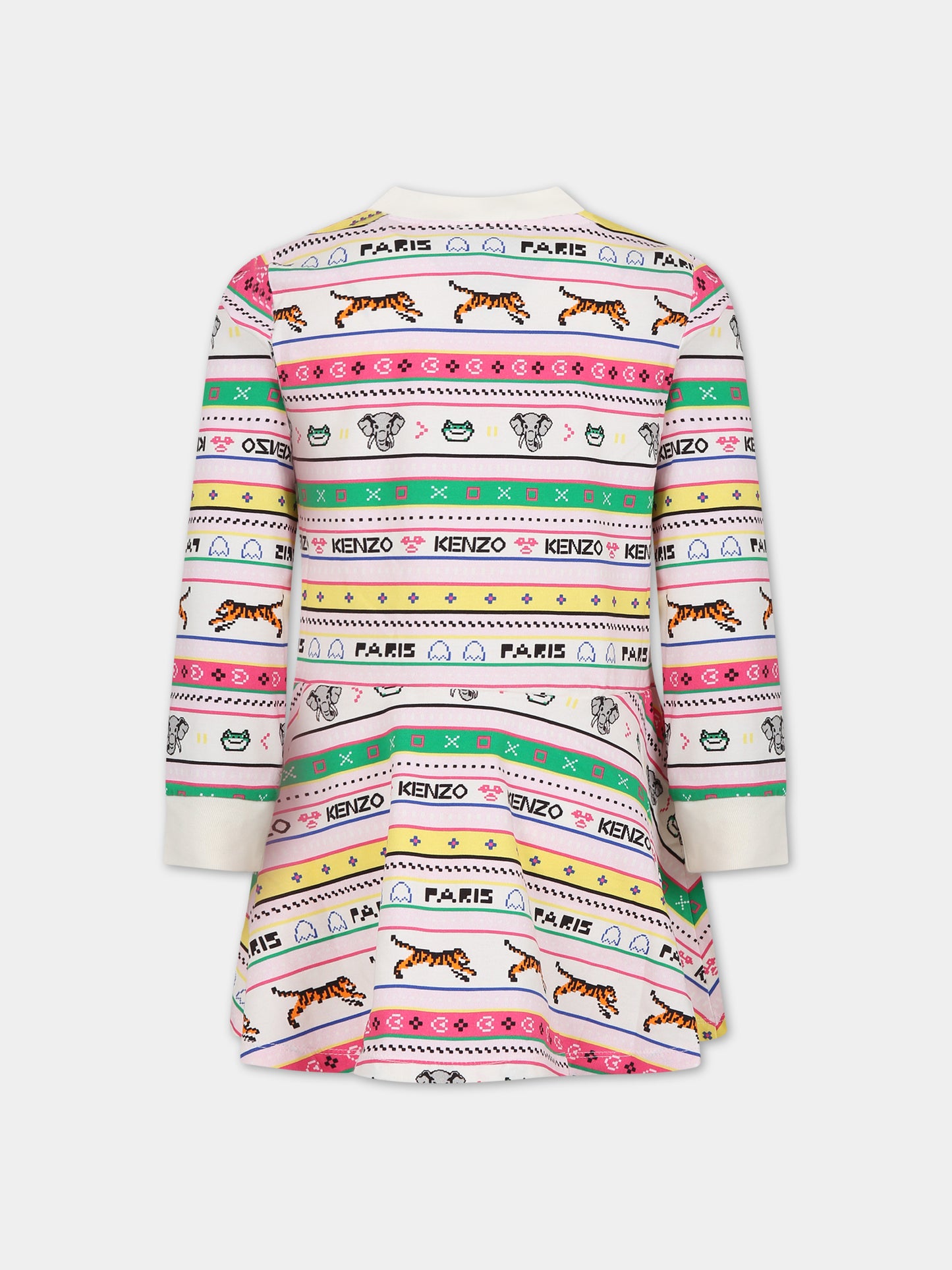 Vestito avorio per bambina con logo,Kenzo Kids,K12346 121