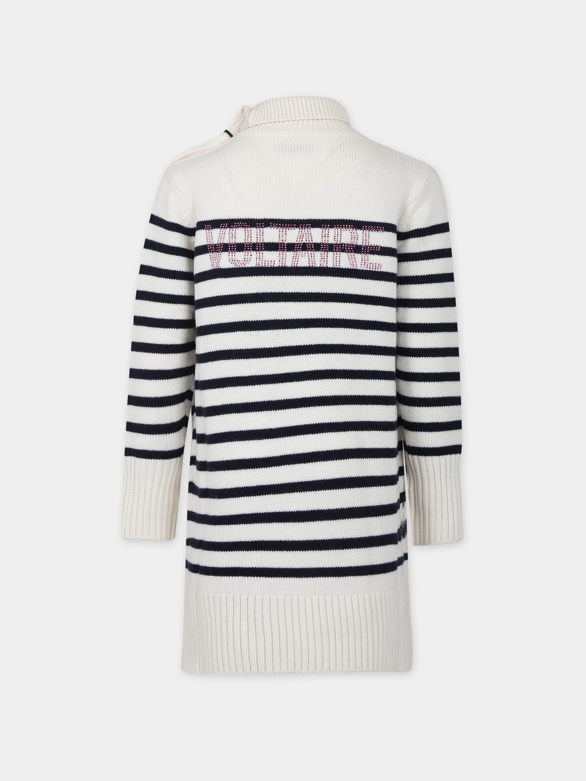 Vestito avorio per bambina con logo,Zadig & Voltaire Kids,X12210 140