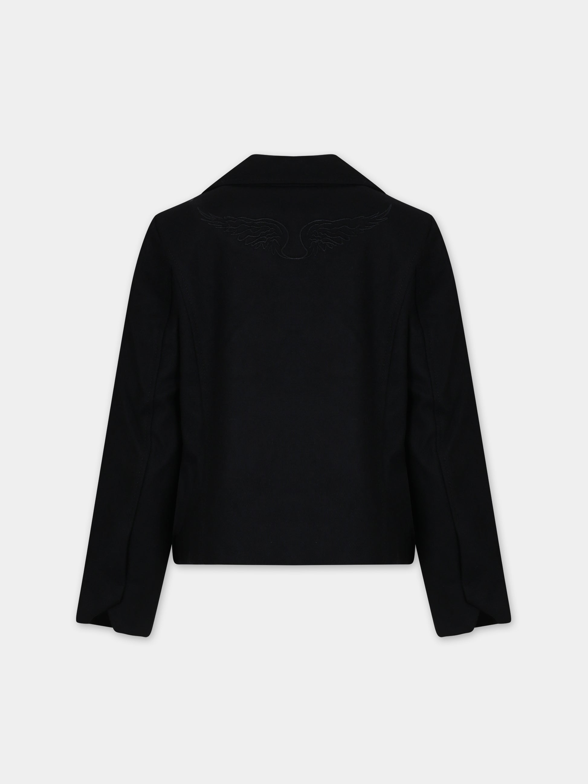 Cappotto nero per bambina,Zadig & Voltaire Kids,X16113 09B