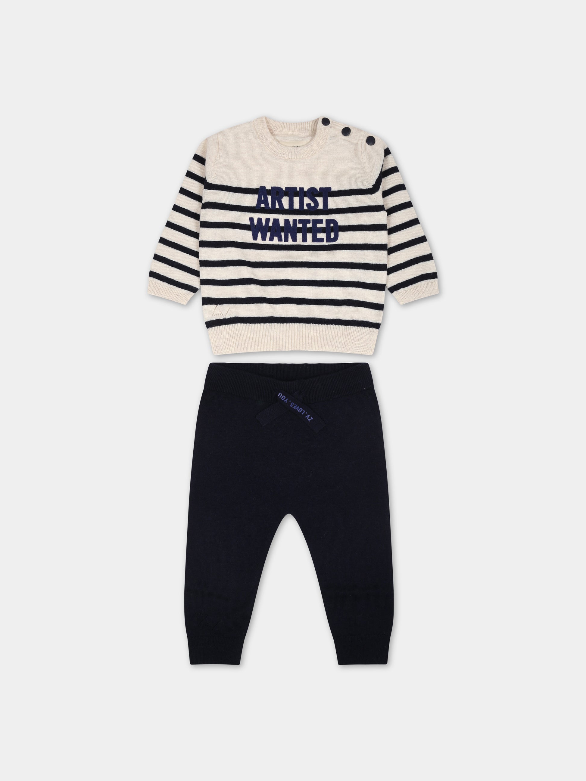 Completo blu e avorio per neonati,Zadig & Voltaire Kids,X98016 N78