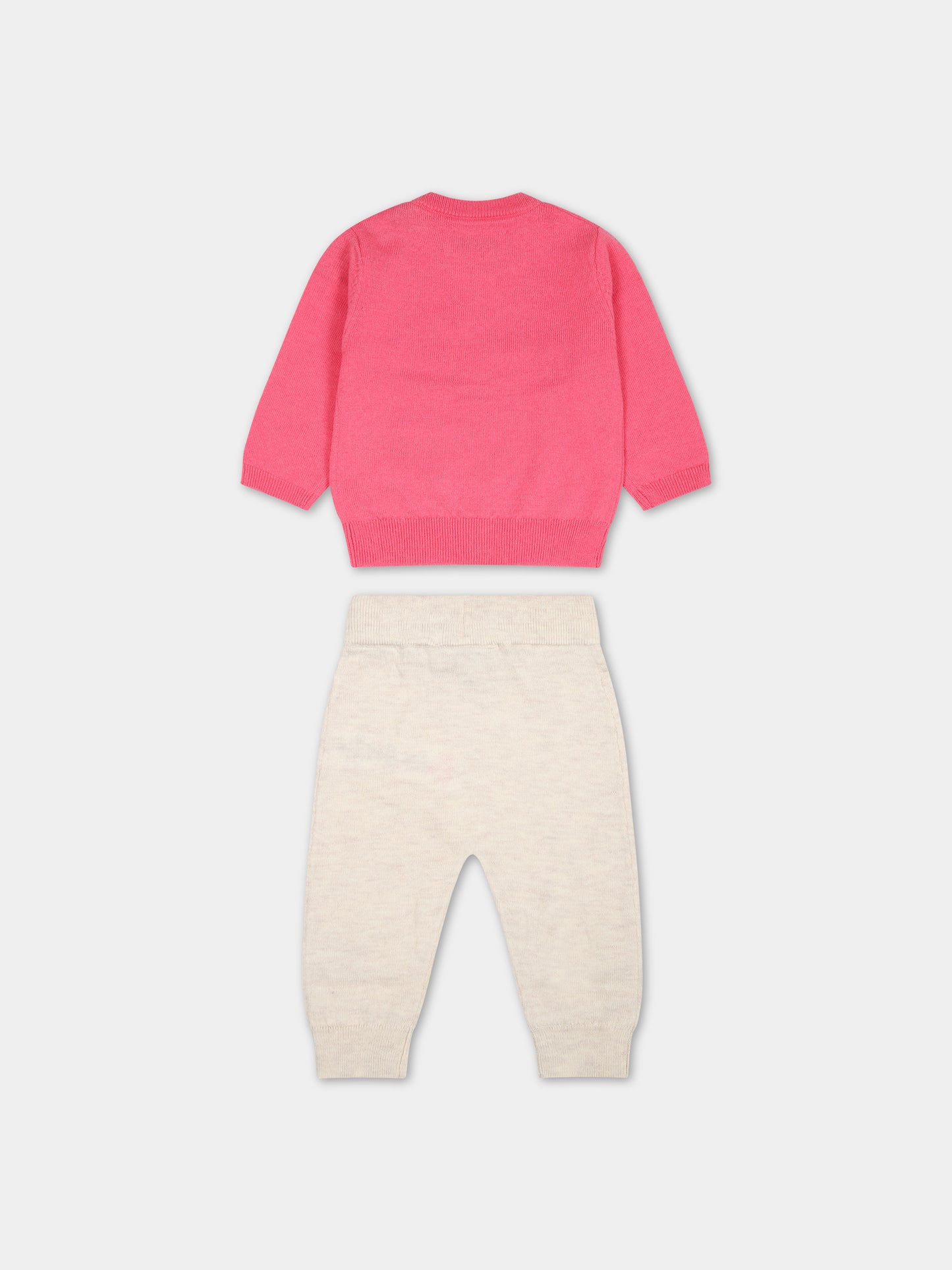 Completo corallo fluo e beige melange per neonata,Zadig & Voltaire Kids,X98016 S51