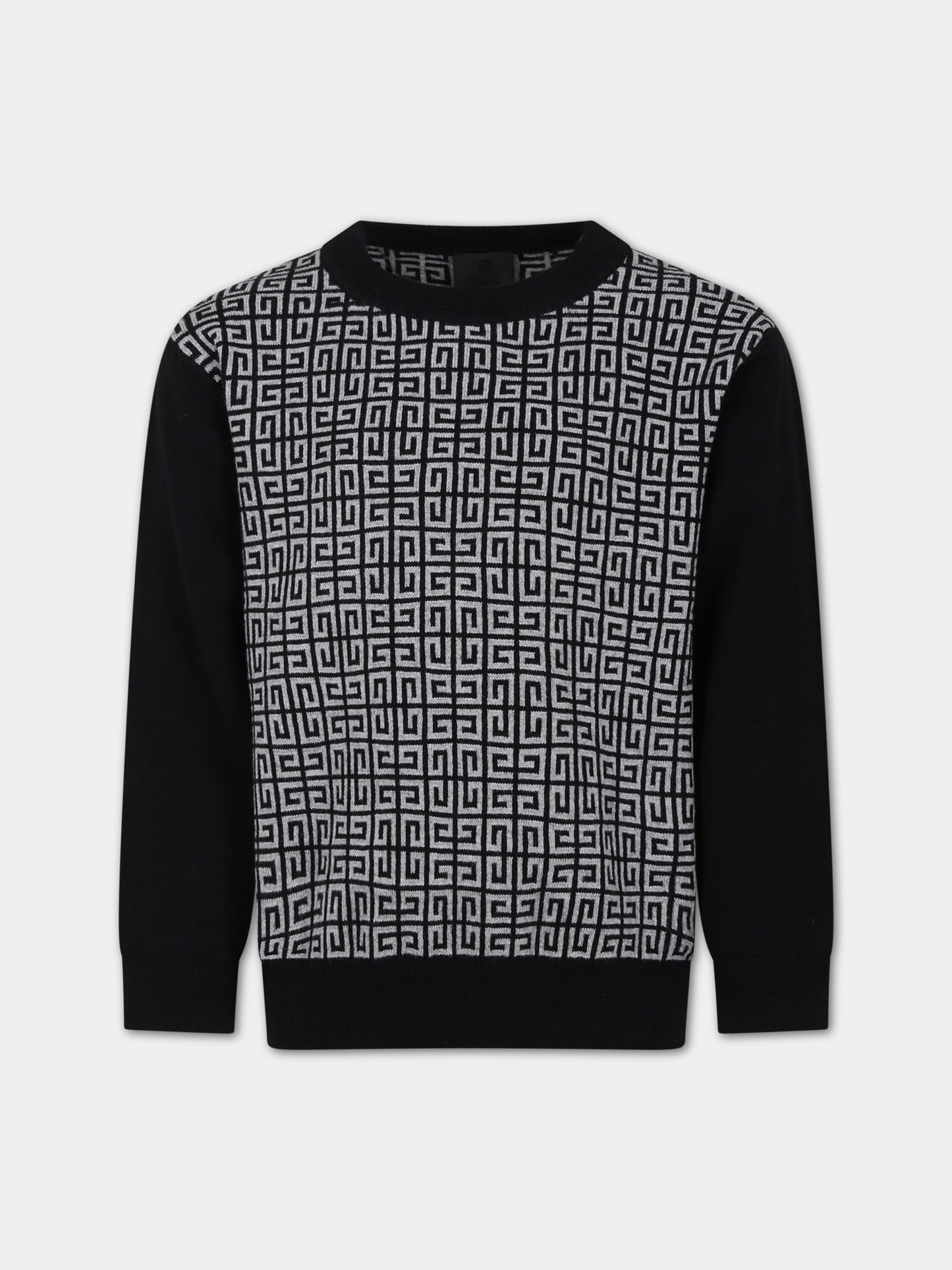 Maglione nero per bambino con logo,Givenchy Kids,H25470 M60