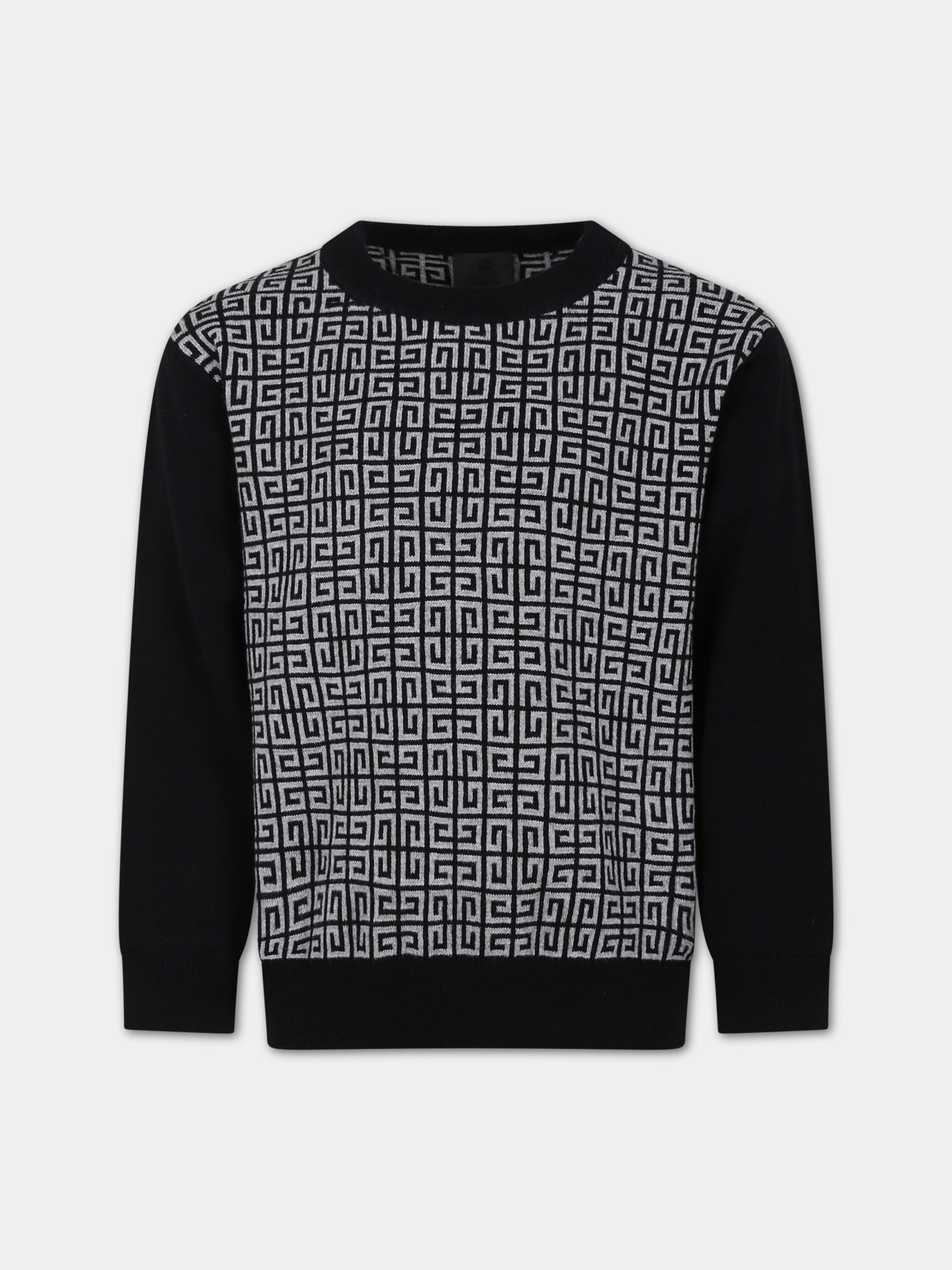 Maglione nero per bambino con logo,Givenchy Kids,H25470 M60