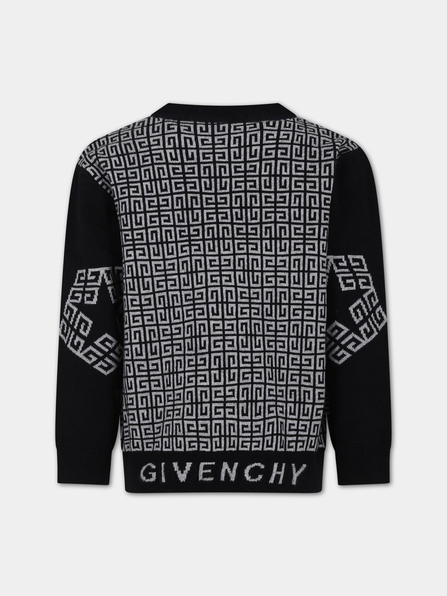 Maglione nero per bambino con logo,Givenchy Kids,H25470 M60