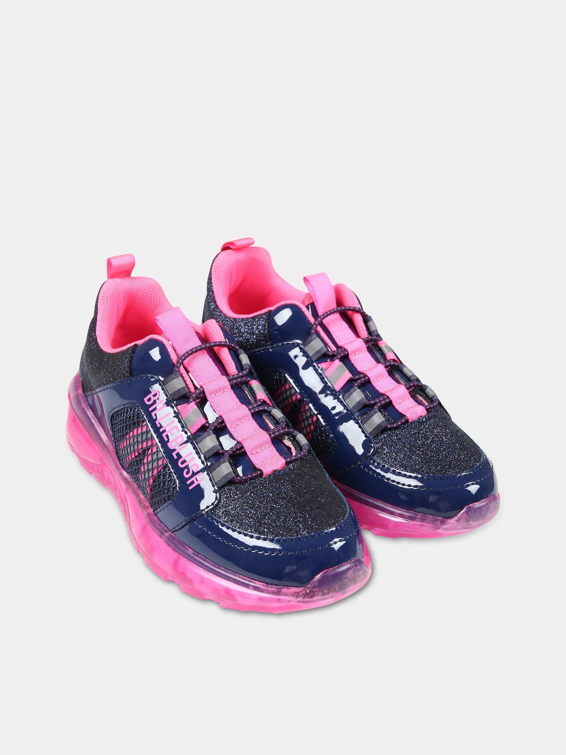 Sneakers blu per bambina con logo,Billieblush,U19378 85T