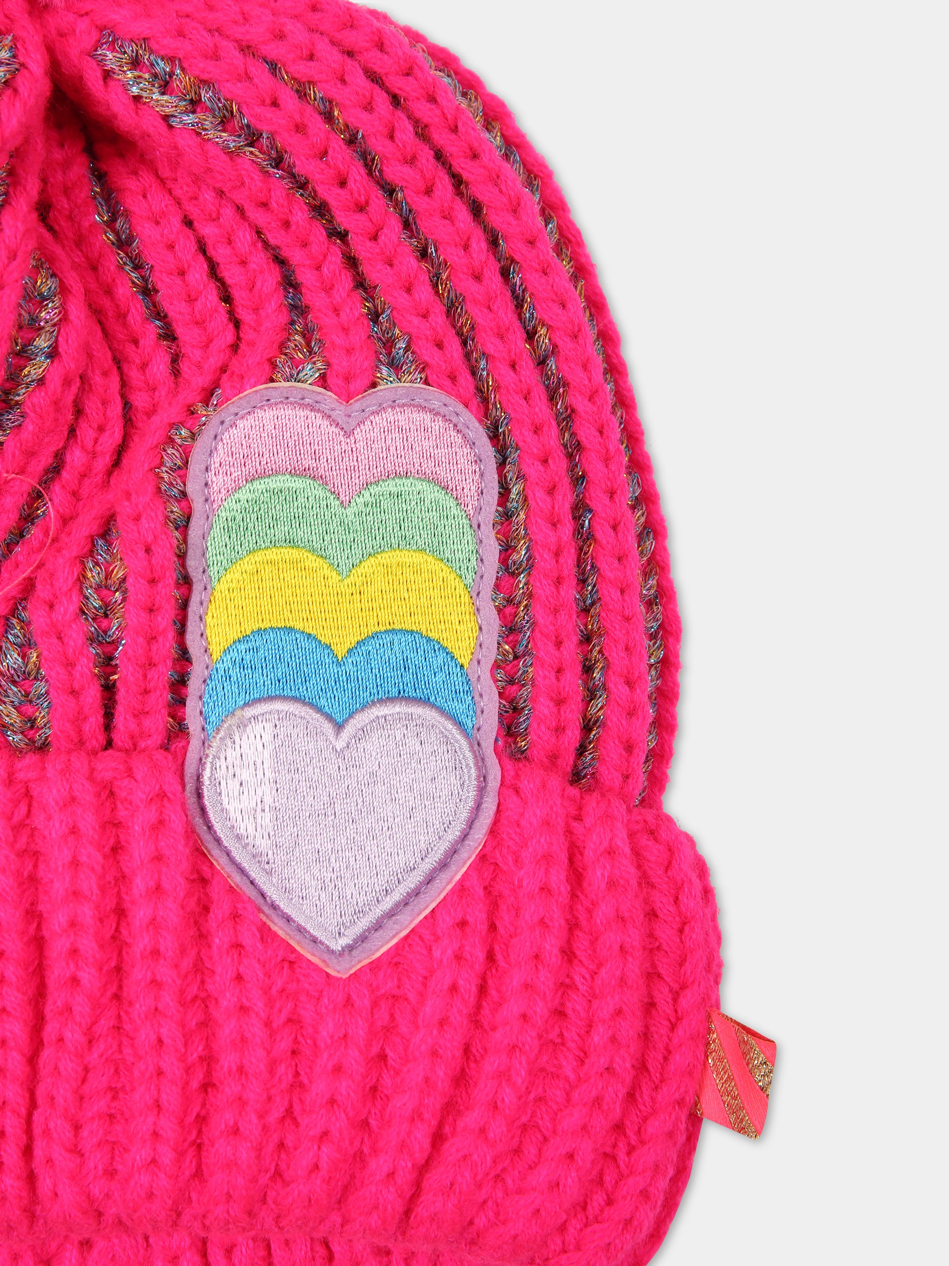 Berretto fucsia per bambina con cuori,Billieblush,U11142 47M