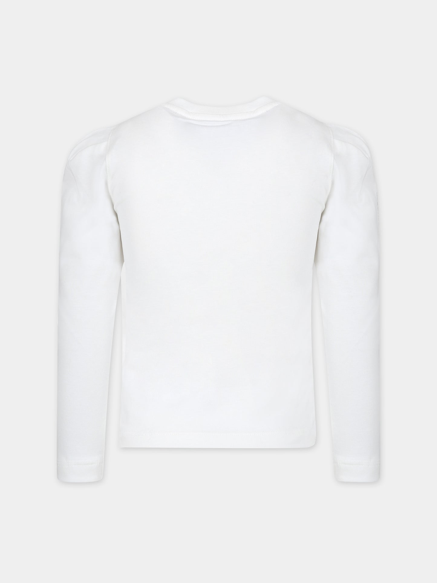 T-shirt bianca per bambina con logo,Philosophy,PFTS004 0 JF054 0000