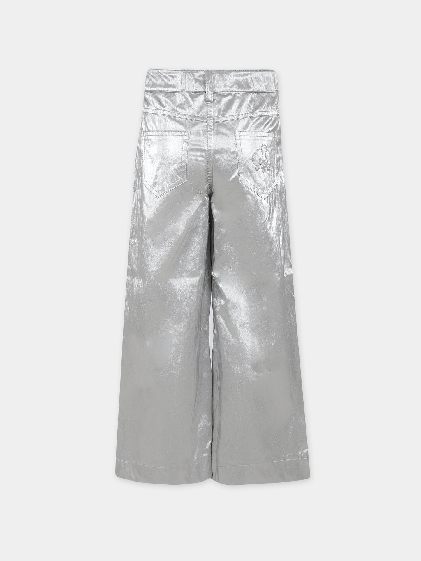 Pantaloni argento per bambina con strass,Genny,YFPA003 0 TV673 5099