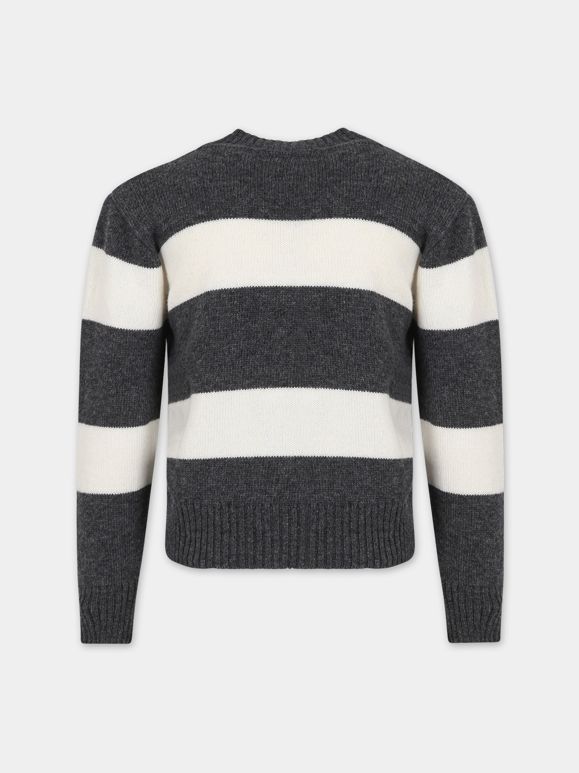 Maglione grigio per bambina con logo,Ermanno Scervino Junior,SFMA009 C FL007 D105